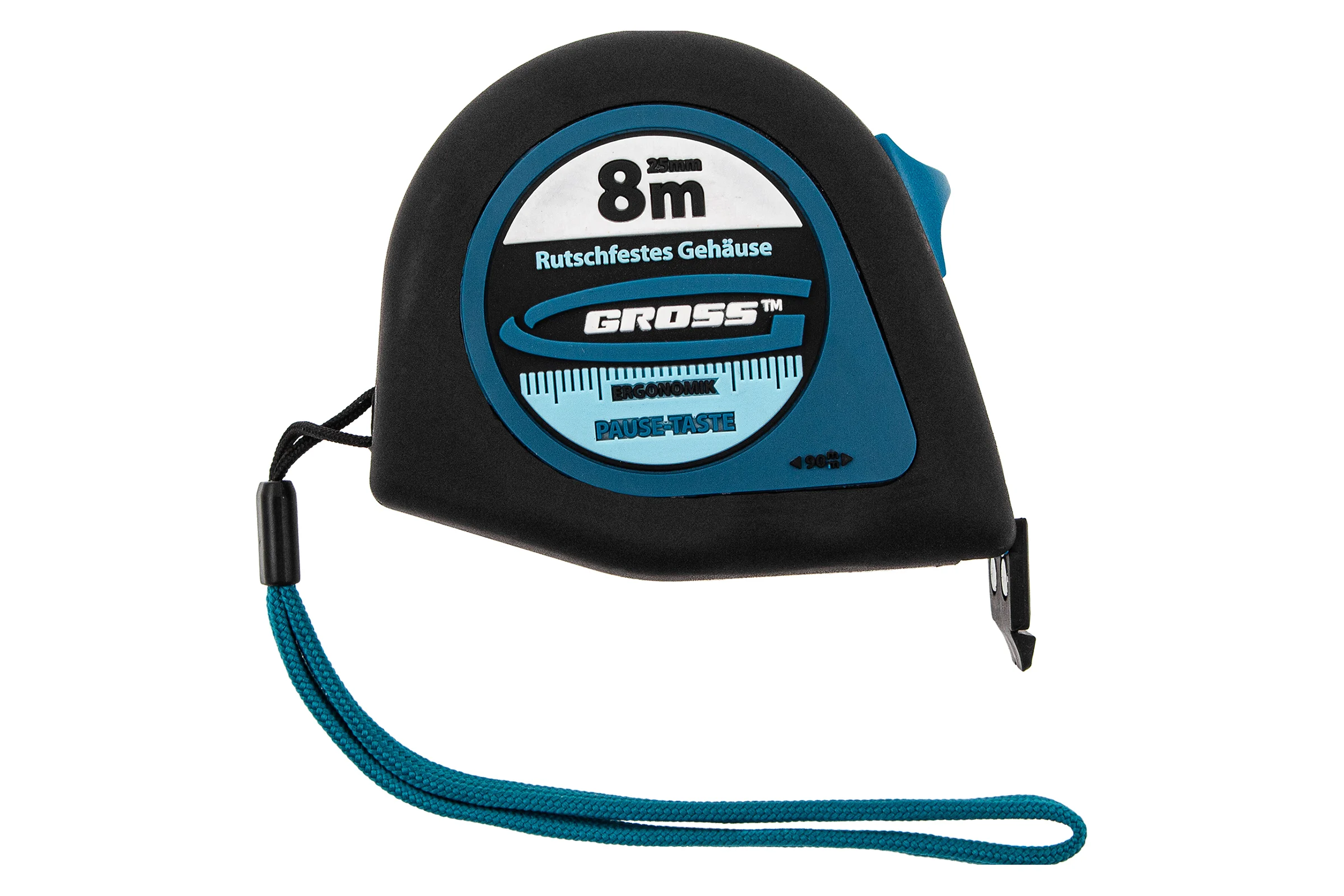 Рулетка GROSS Ergonomisch 8 м, 25 мм, магнитный обрезиненный зацеп 31104