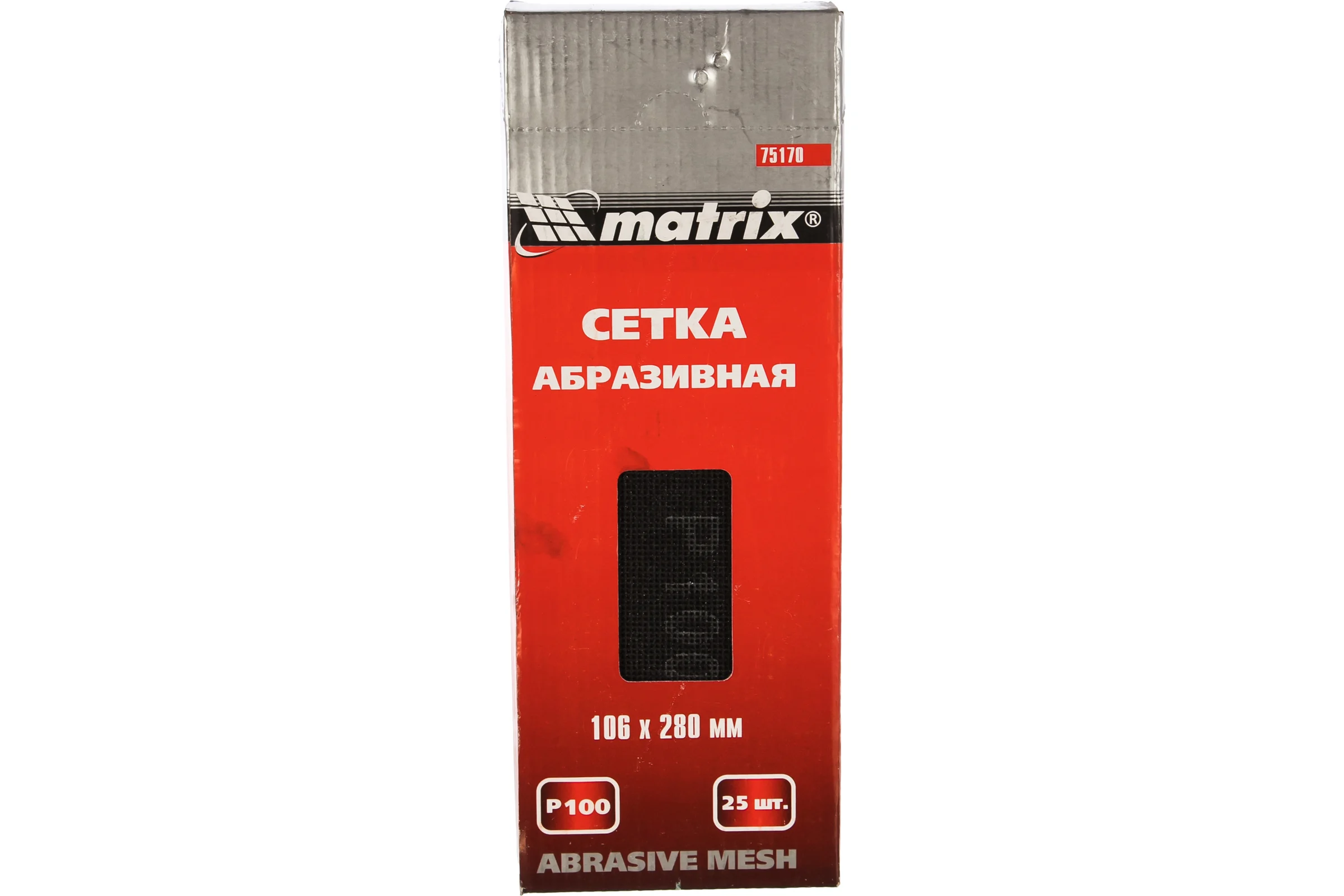 Сетка абразивная, P 100, 106х280мм, 25шт MATRIX MASTER 75170