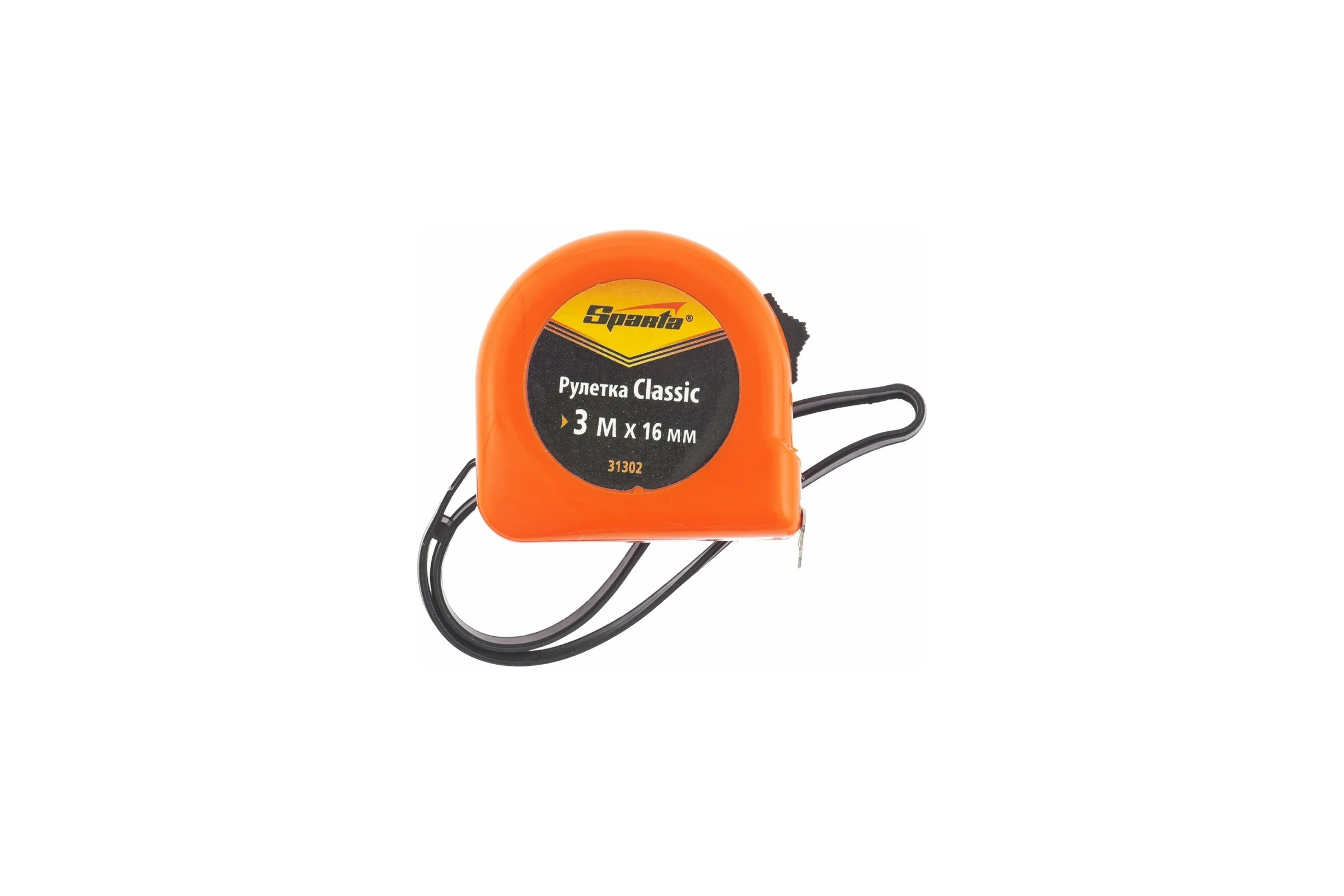 Рулетка SPARTA Classic 3 м, 16 мм, пластиковый корпус 31302