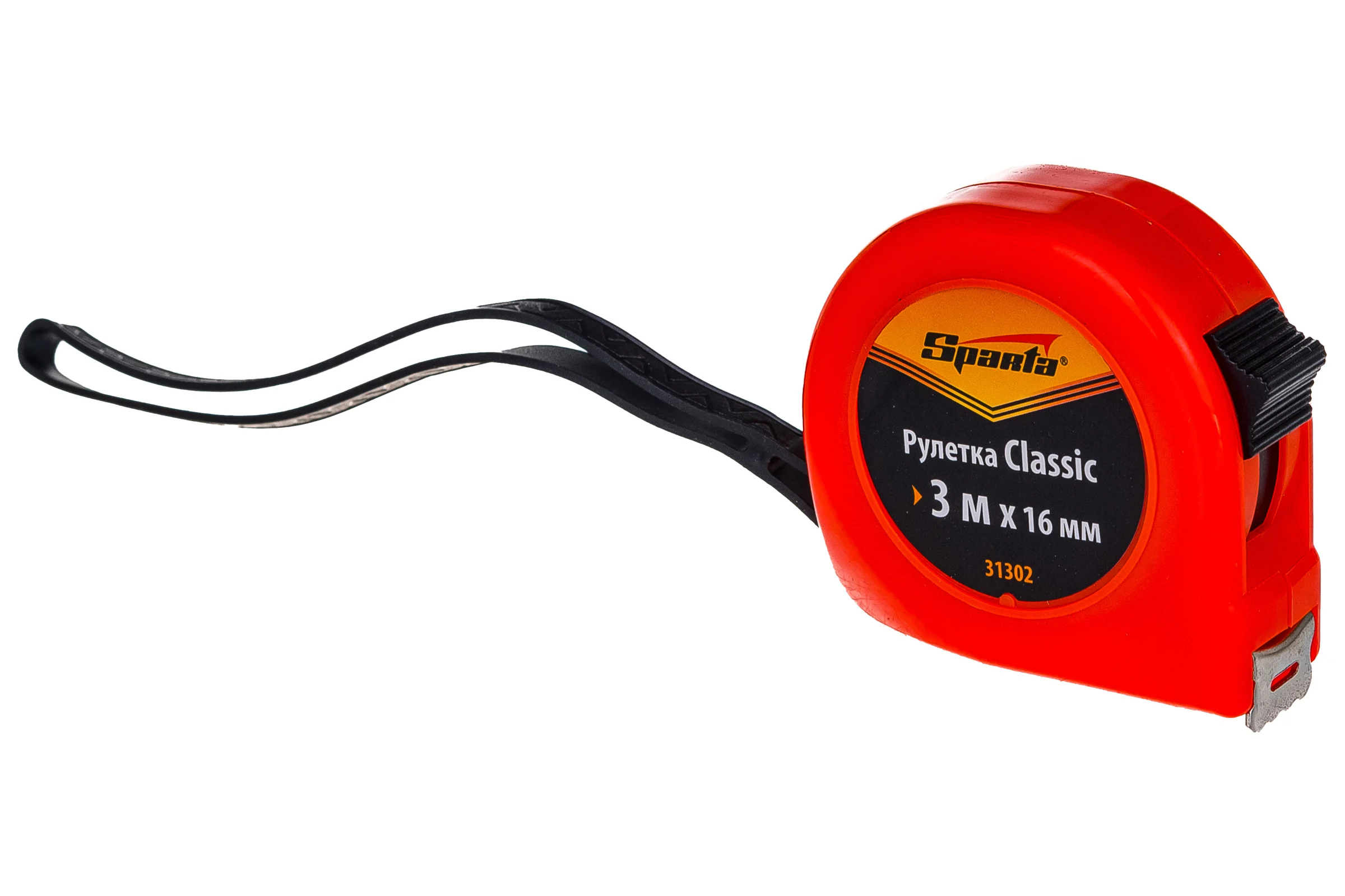 Рулетка SPARTA Classic 3 м, 16 мм, пластиковый корпус 31302