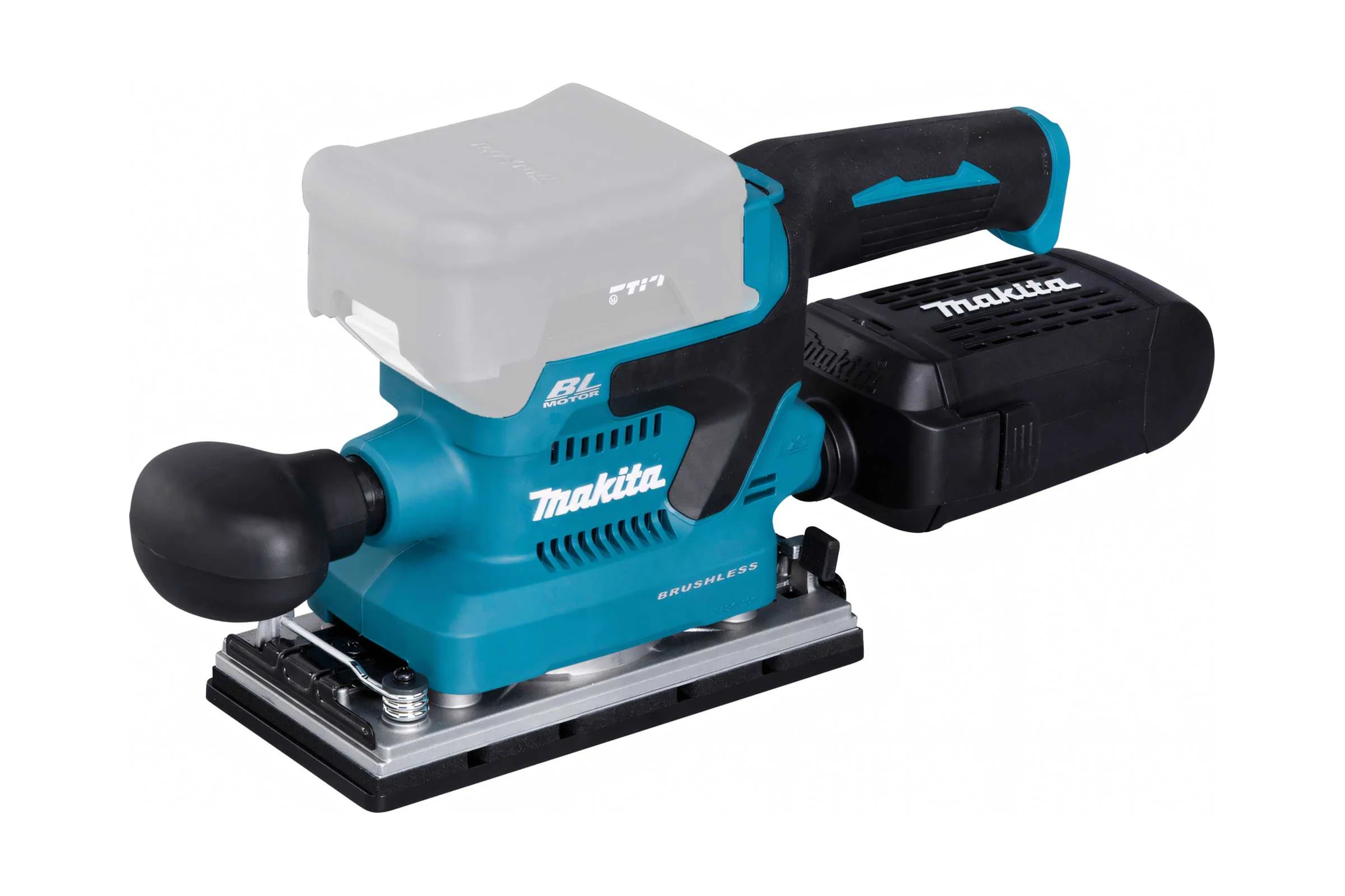 Вибрационная шлифмашина Makita LXT, BL, 18 В, XPT, 93x228 мм, 4000-12000 об/мин, ампл. 2.0 мм, 1.5 кг, кор., пылесборник, зажим, без аккум. и ЗУ DBO380Z