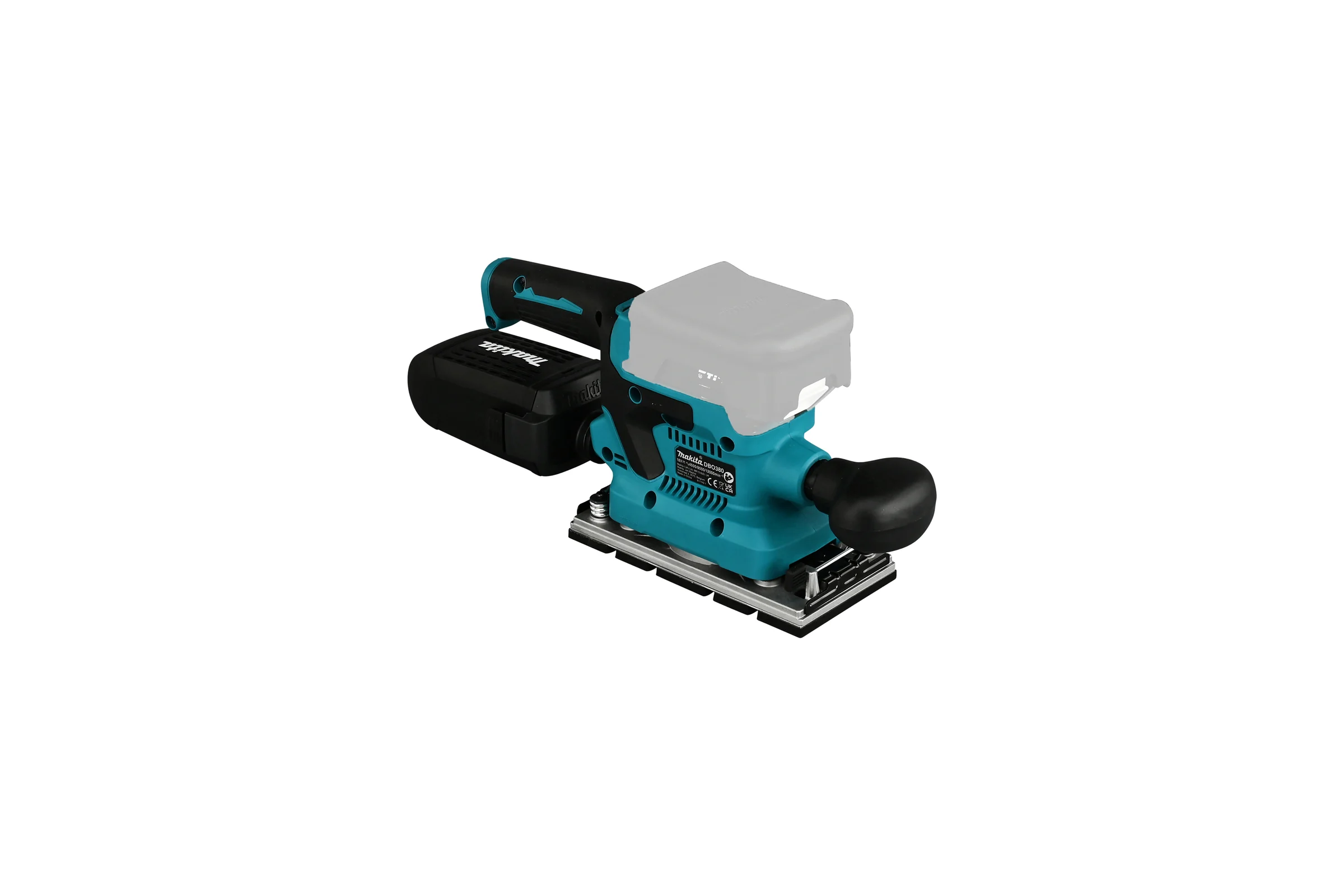 Вибрационная шлифмашина Makita LXT, BL, 18 В, XPT, 93x228 мм, 4000-12000 об/мин, ампл. 2.0 мм, 1.5 кг, кор., пылесборник, зажим, без аккум. и ЗУ DBO380Z