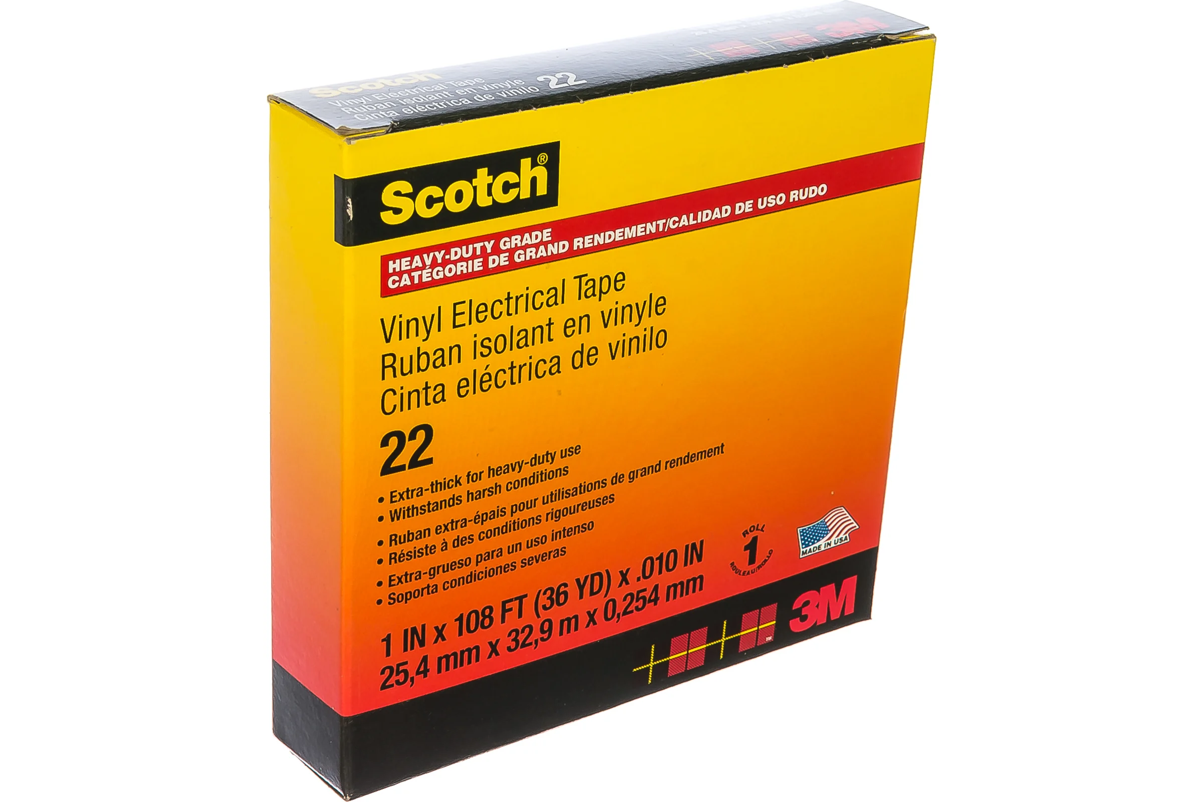 Изоляционная лента высшего класса 3М Scotch 22 25мм х 33м х 0,25мм 7000042539