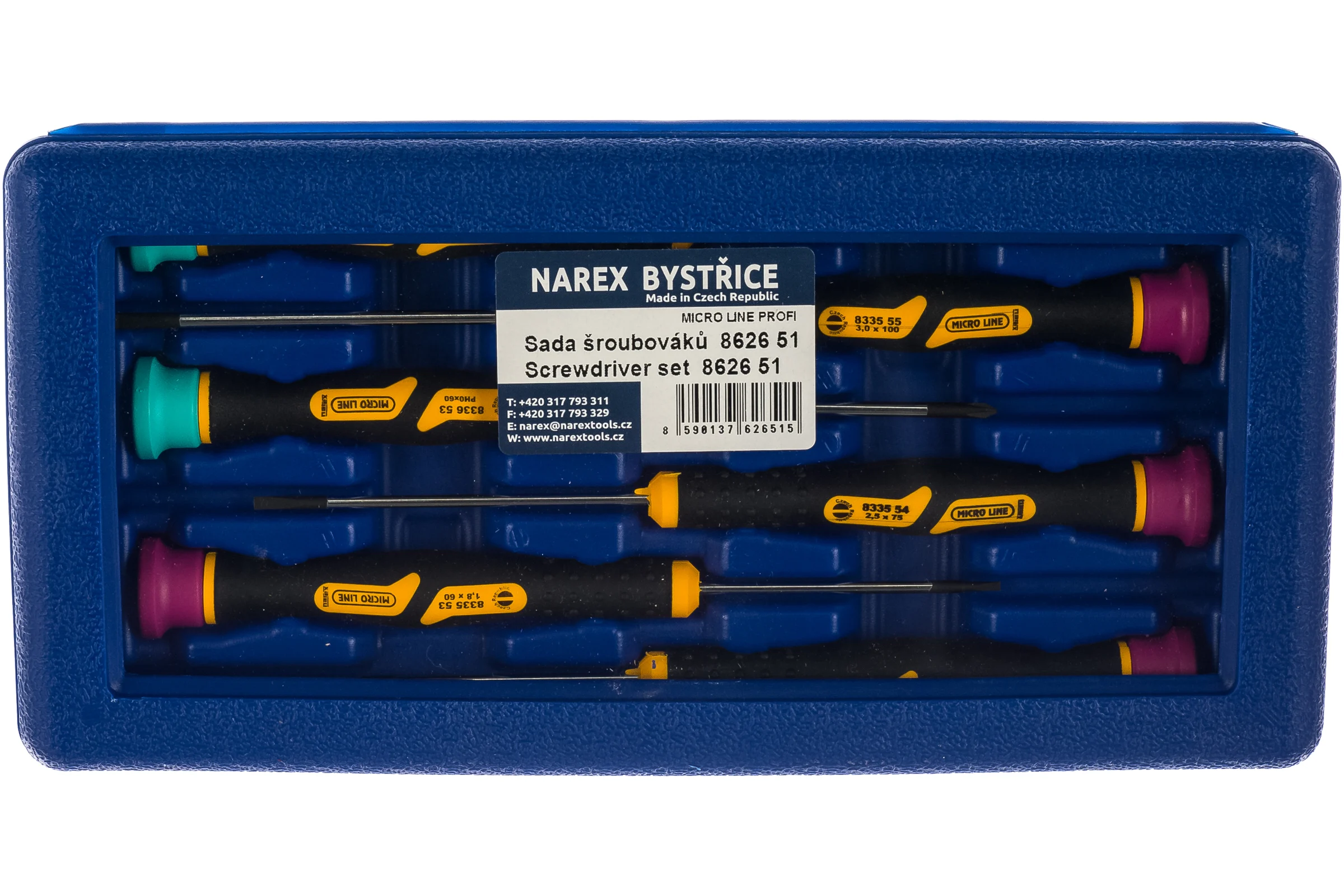Набор часовых отверток РН+ШЛИЦ, 6шт NAREX Micro Line Profi 862651