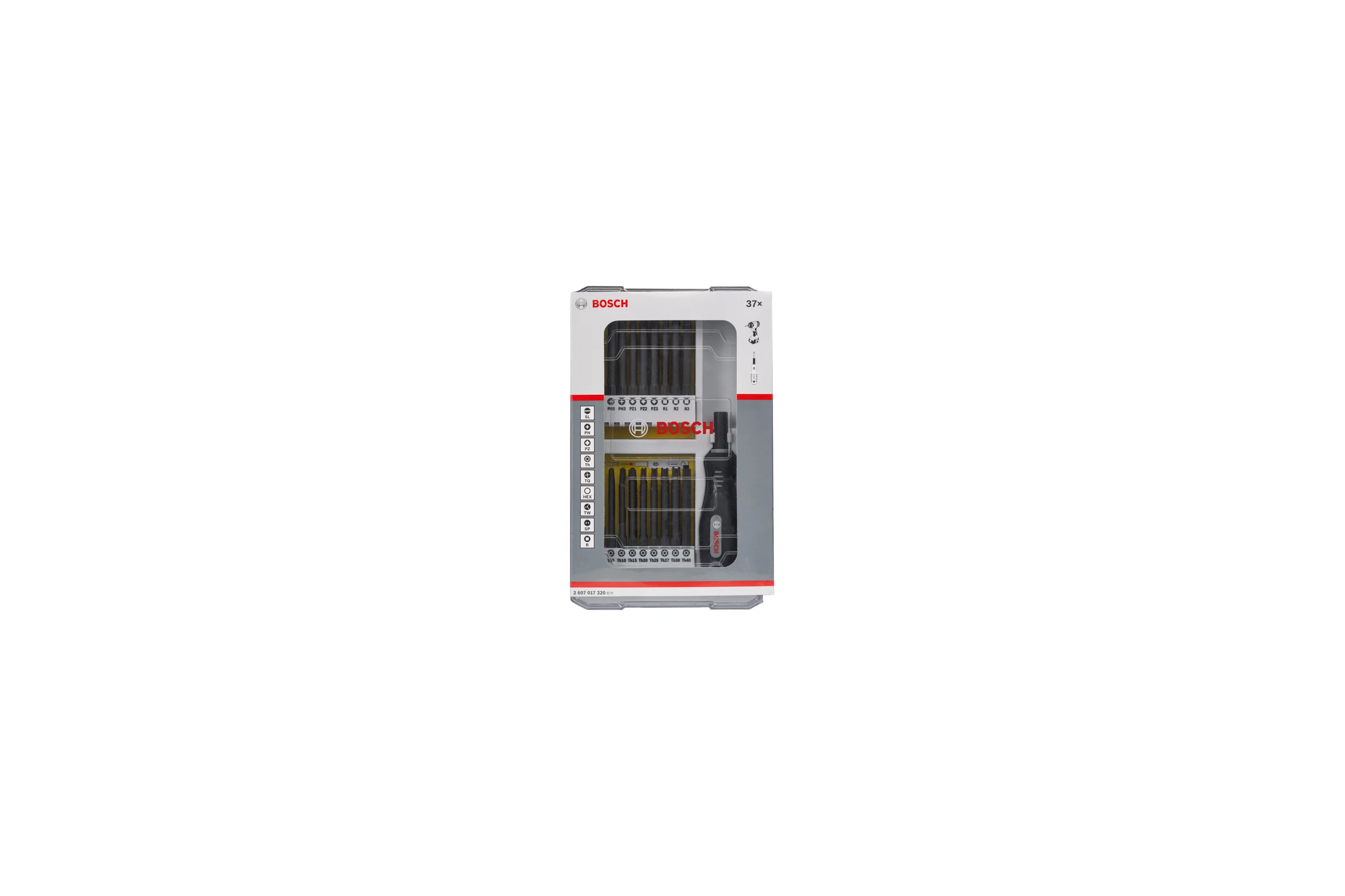 Комплект насадок с рукояткой (37 предметов) Bosch 2607017320