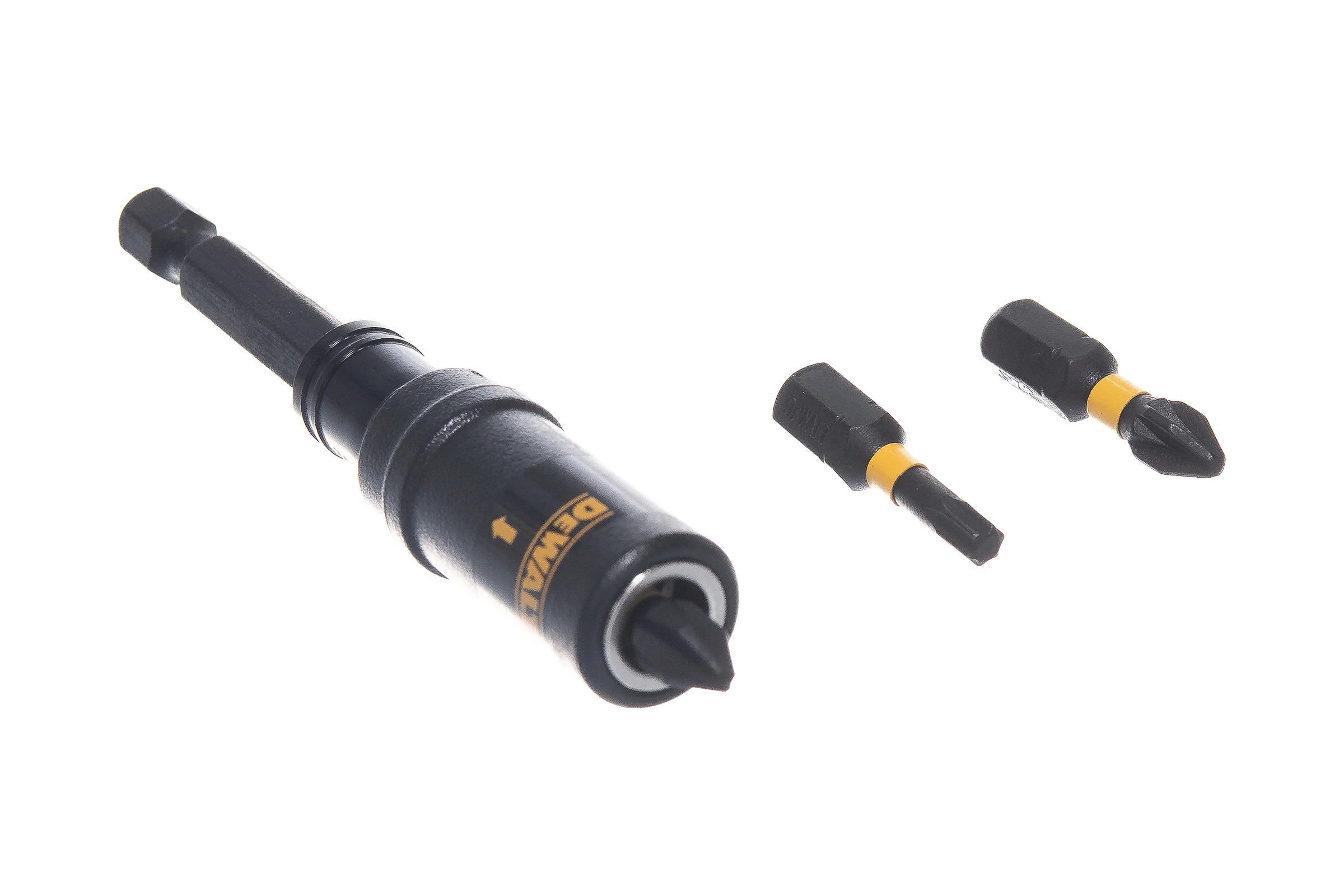 Магнитный держатель бит IMPACT Torsion + 3 биты (25 мм) DEWALT DT70563T