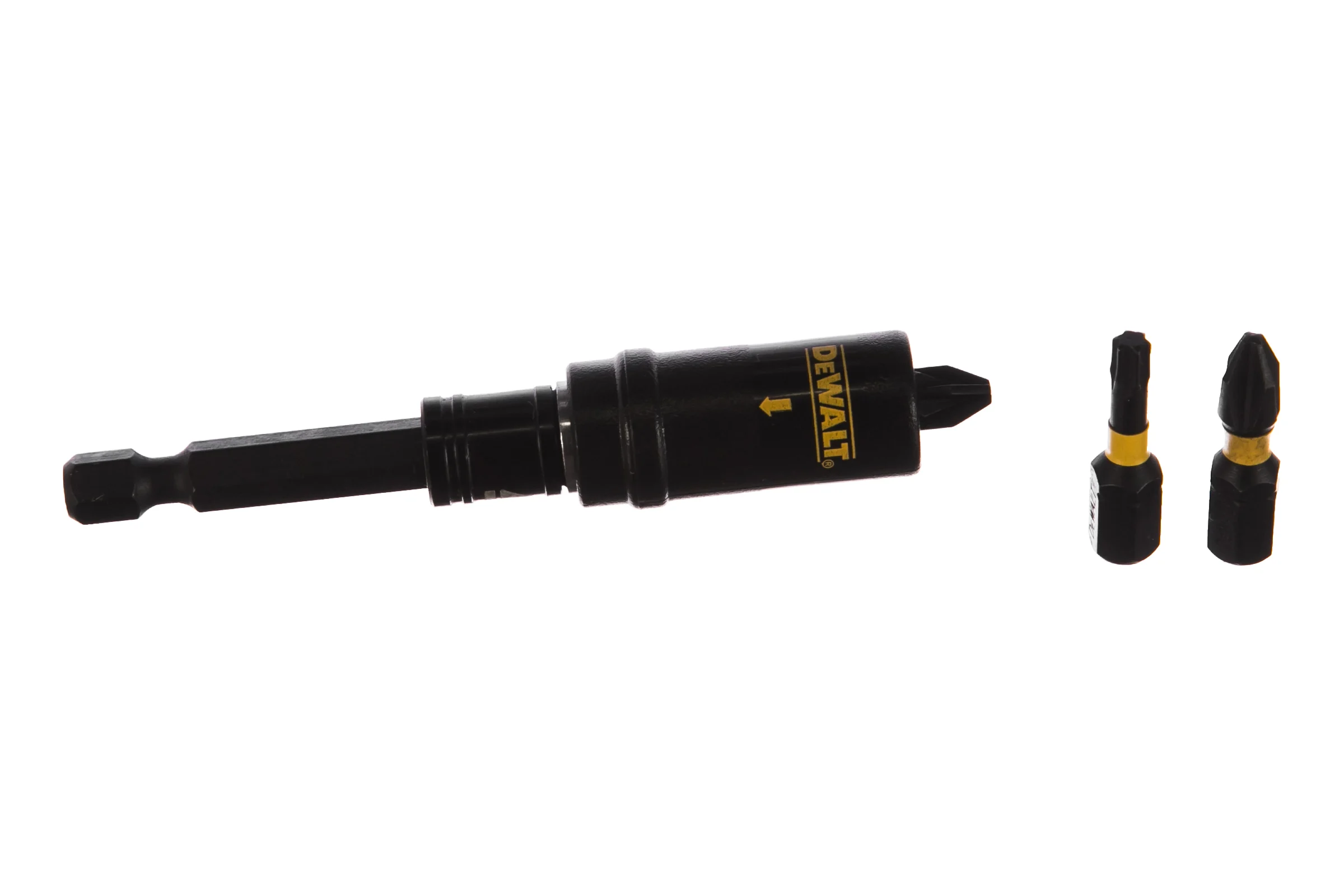 Магнитный держатель бит IMPACT Torsion + 3 биты (25 мм) DEWALT DT70563T