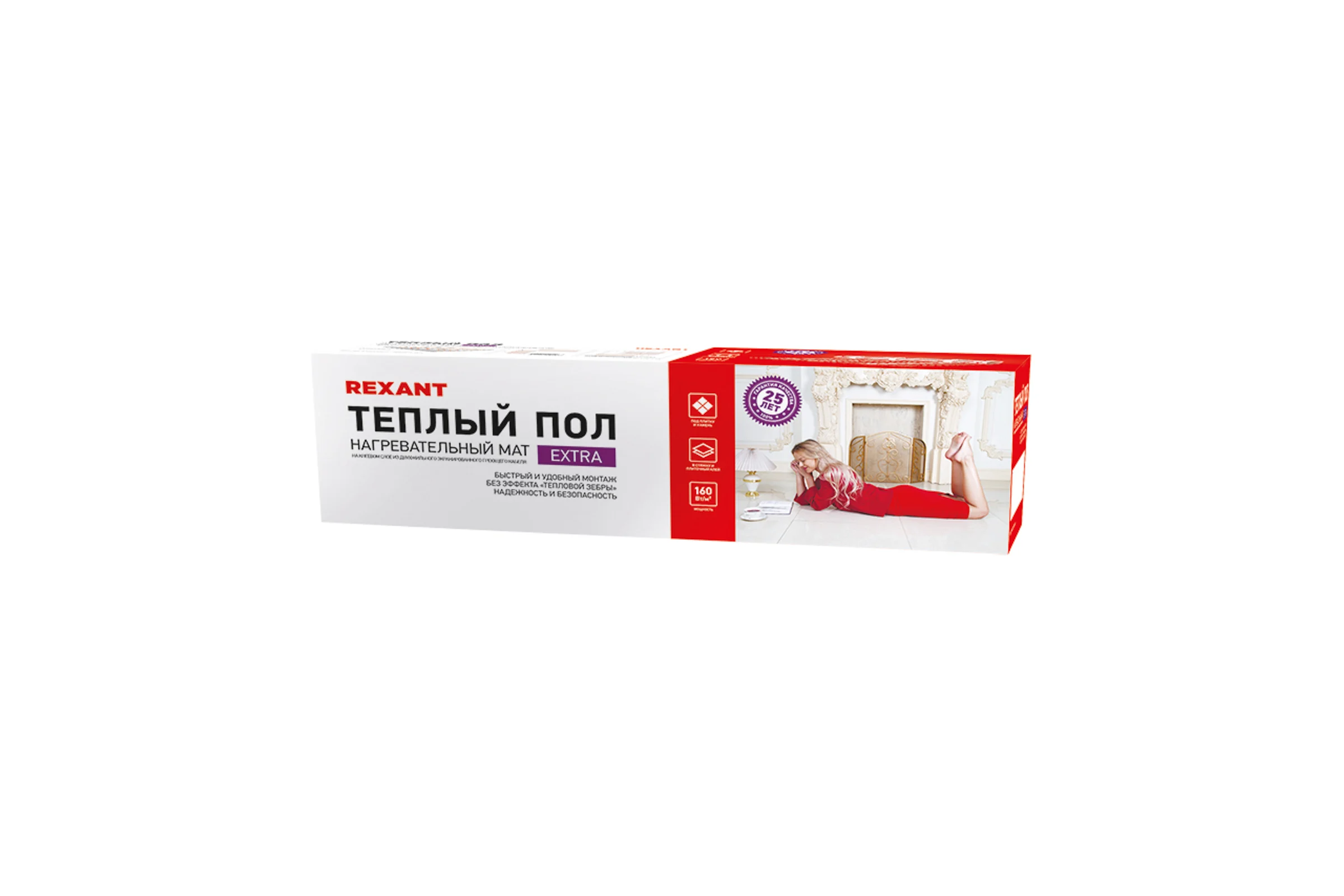Нагревательный мат REXANT Extra, 2,5м² (0,5x5,0 м), 400Вт 51-0505