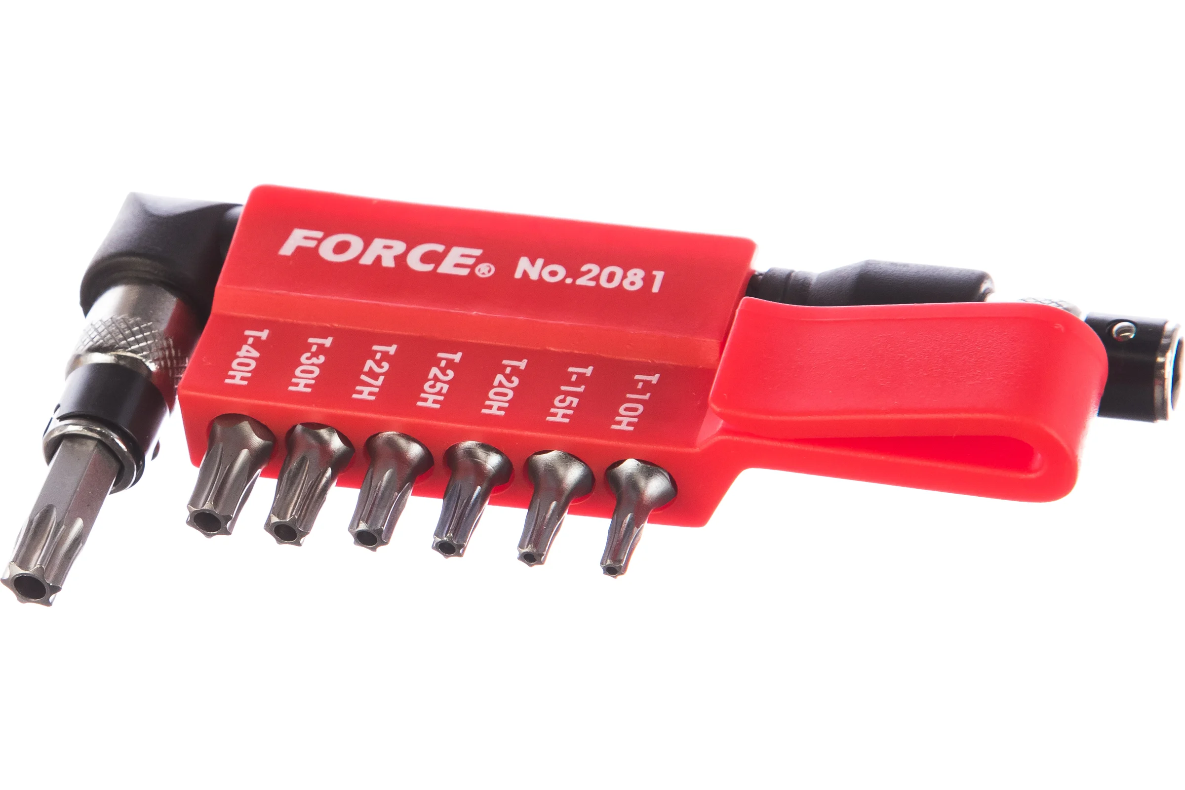 Г-образная отвертка с комплектом бит торкс с отверстием FORCE 1/4" 8 предметов 2081