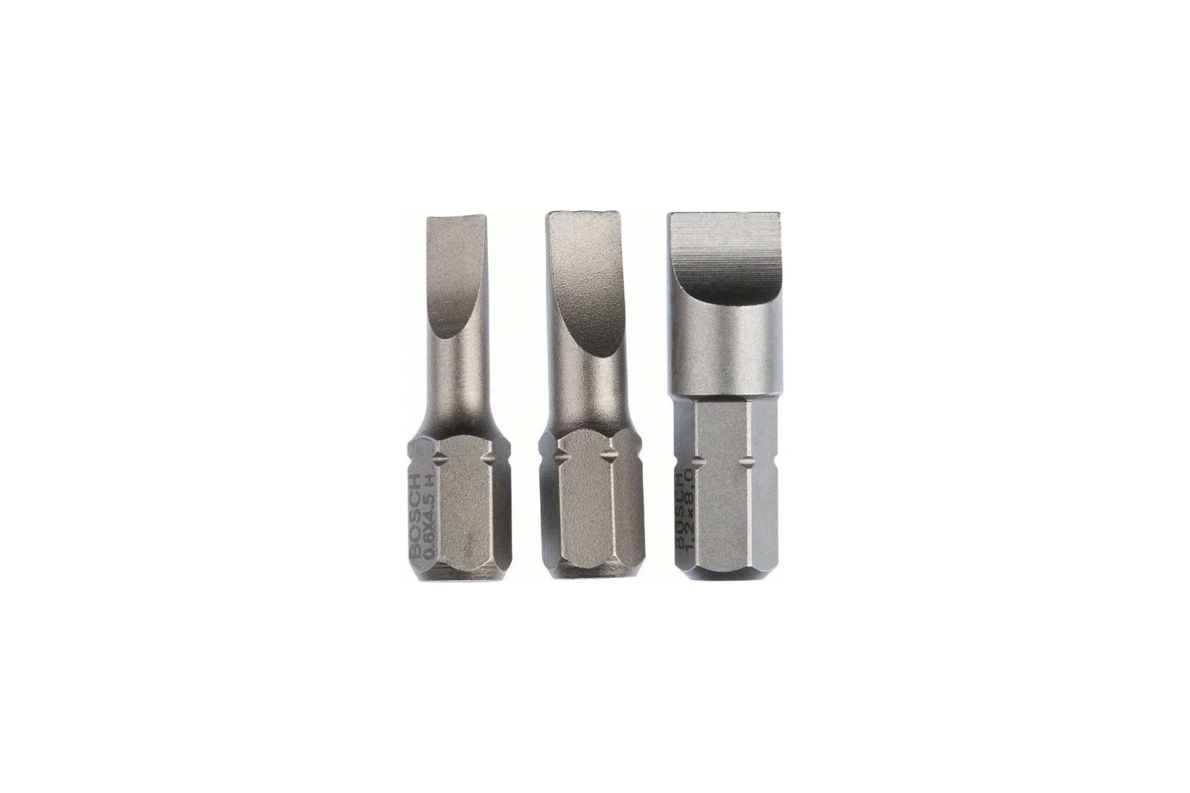 Набор из 3 насадок-бит Extra Hart S0.6x4.5 мм, S0.8x5.5 мм, S1.2x8 мм Bosch 2607001750