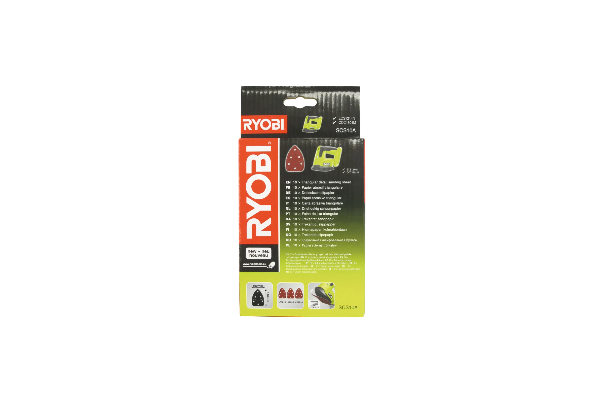 Листы шлифовальные (10 шт; 100х140 мм) Ryobi SCS10A 5132002675