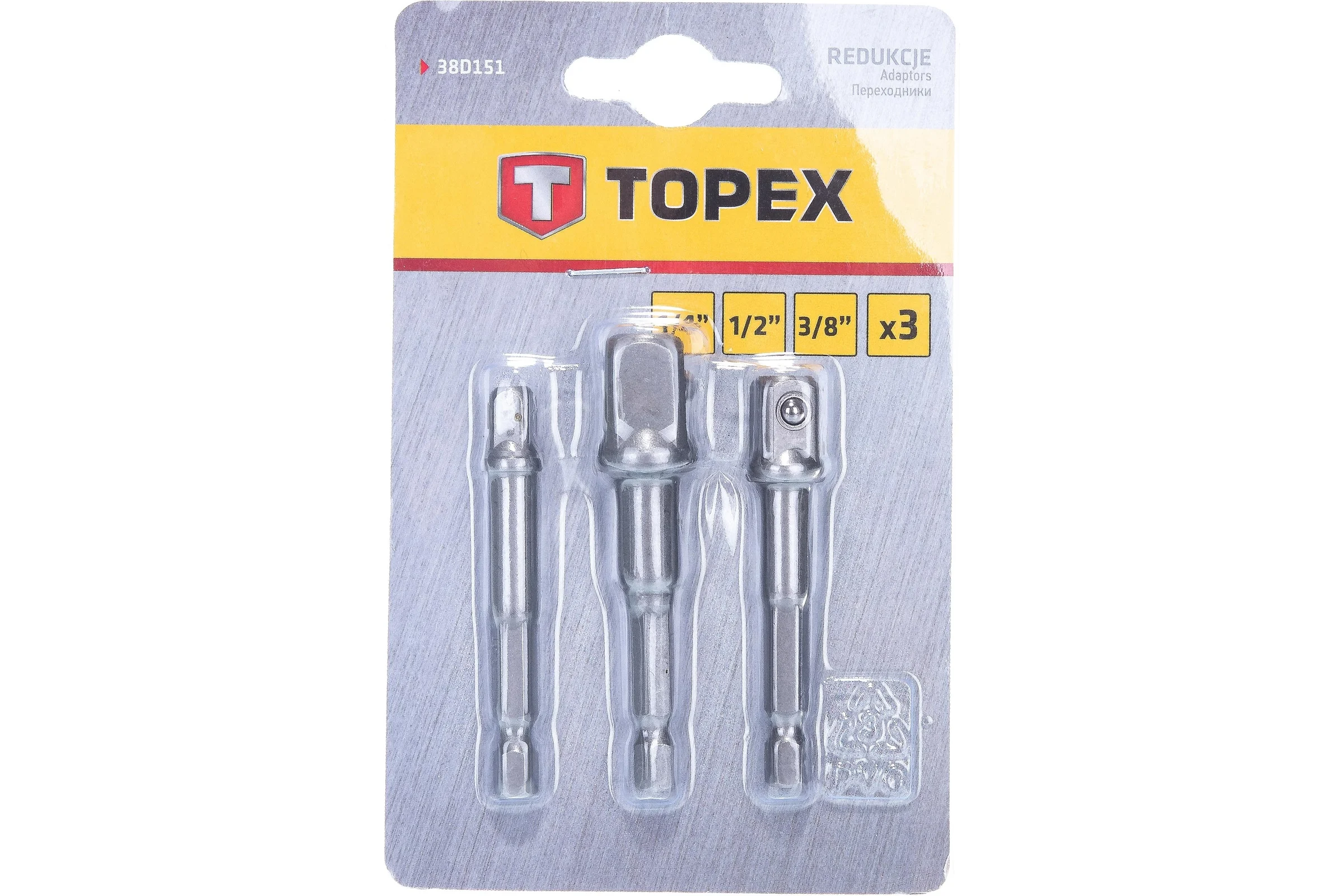 Переходник для торцевых головок (3 шт.) TOPEX 38D151