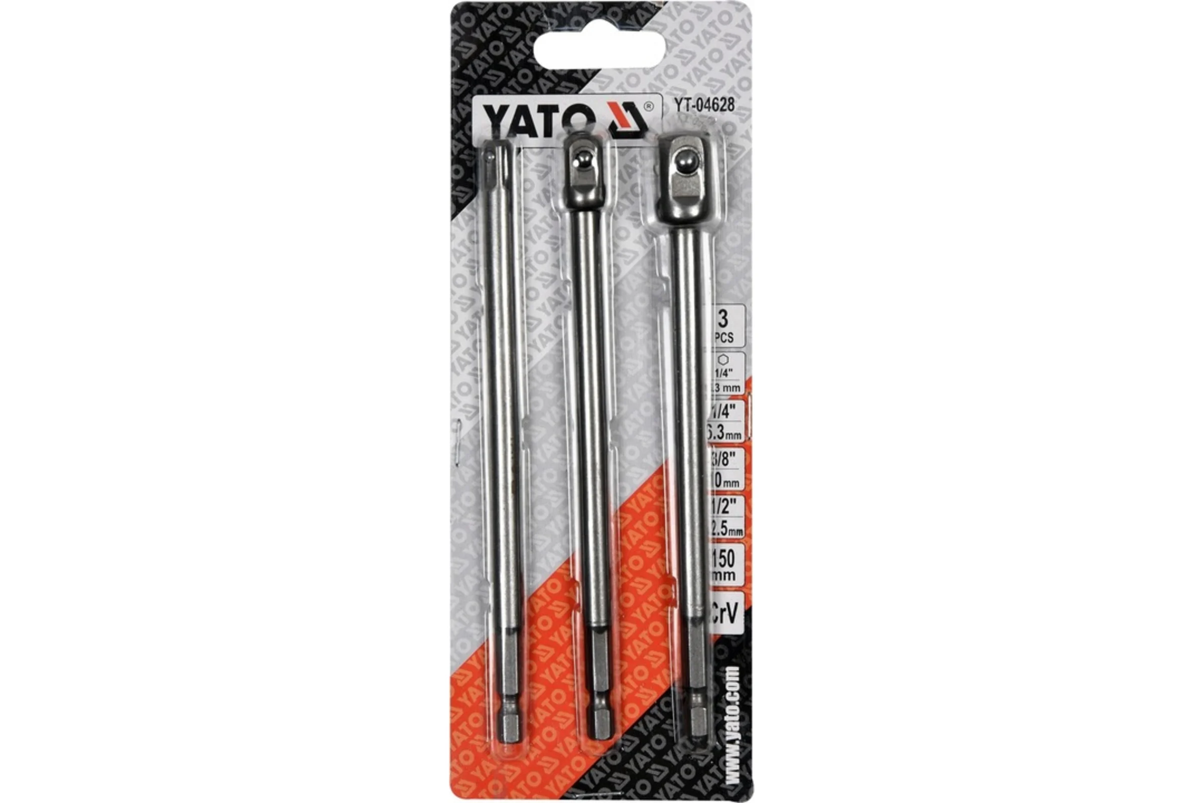 Держатели-адаптеры торцовых головок 1/4", 3/8", 1/2" YATO YT-04628
