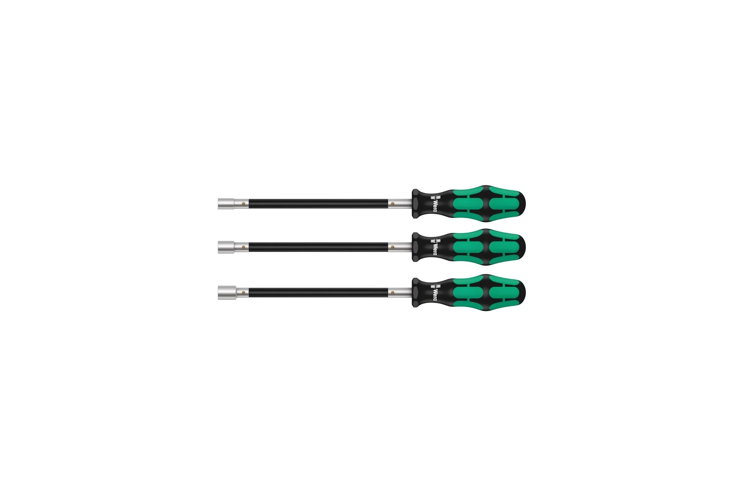 Набор торцевых отвёрток WERA 391/3 с гибким стержнем, 6x167, 7x167, 8x167, 3 предмета WE-135311