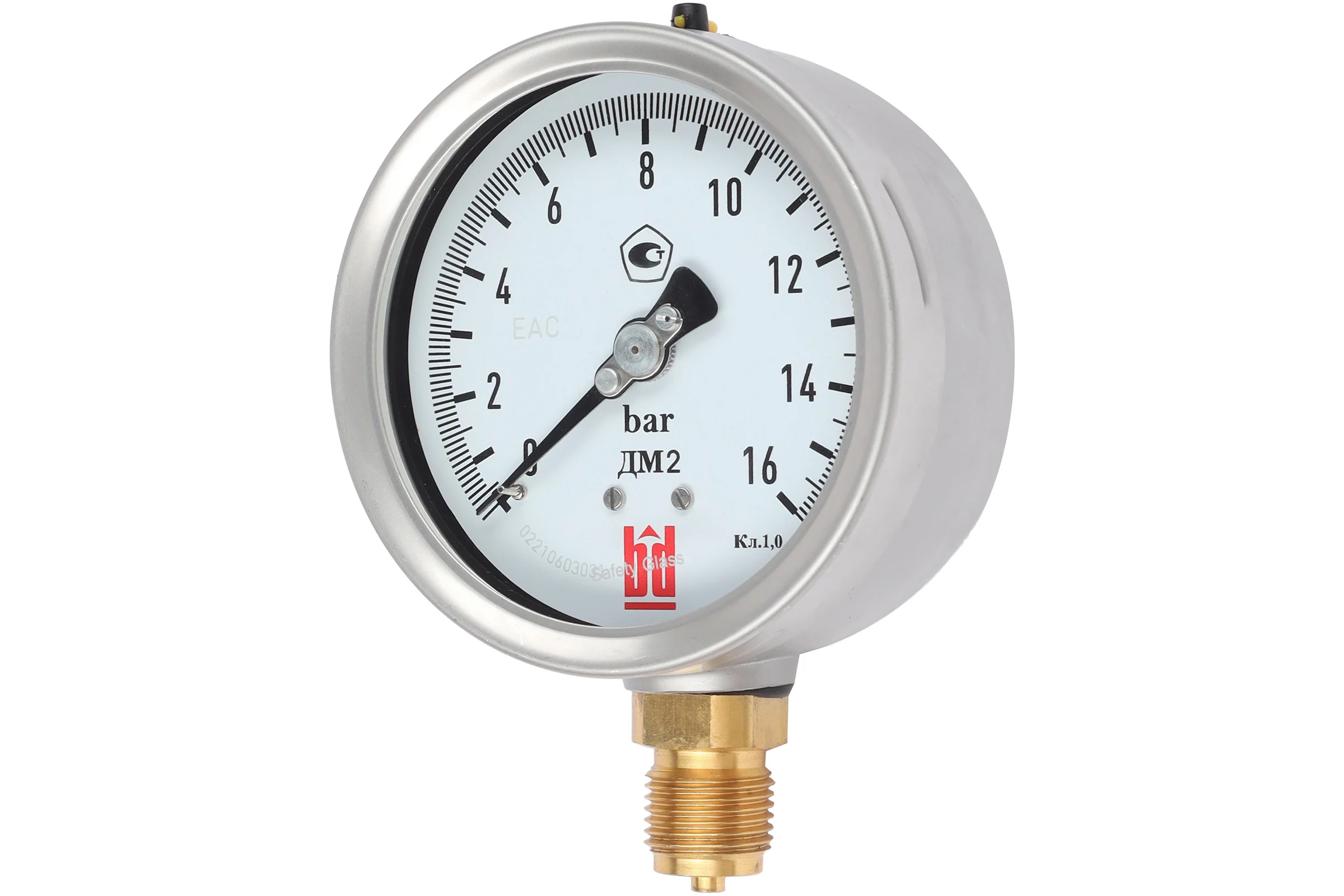 Манометр ДМ 2 100 Р (0-16) бар, кл.1.0, G1/2" BD 1152100010