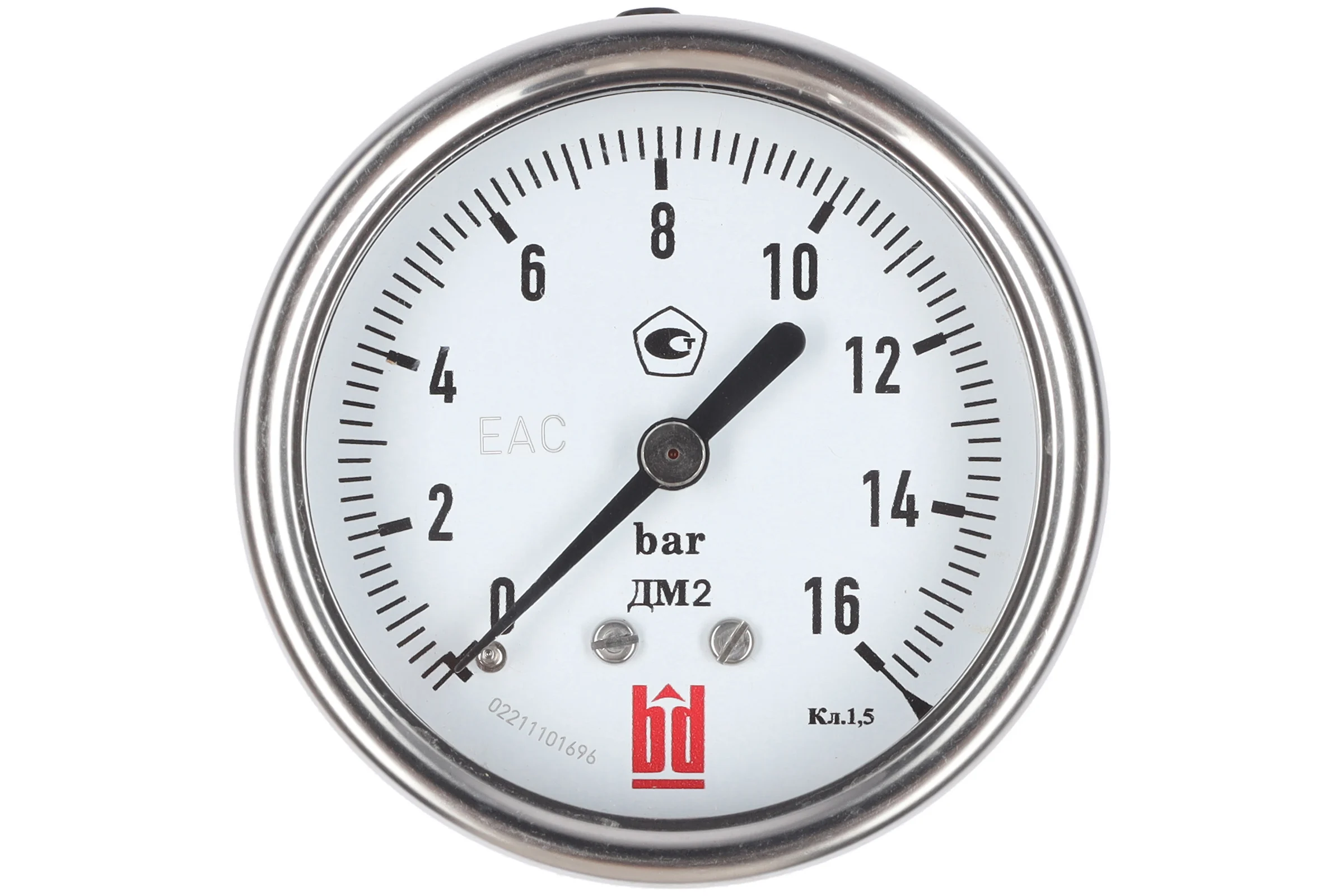 Манометр ДМ 2 063 Т (0-16) бар, кл.1.5, G1/4" DIN CASE BD 1152100028