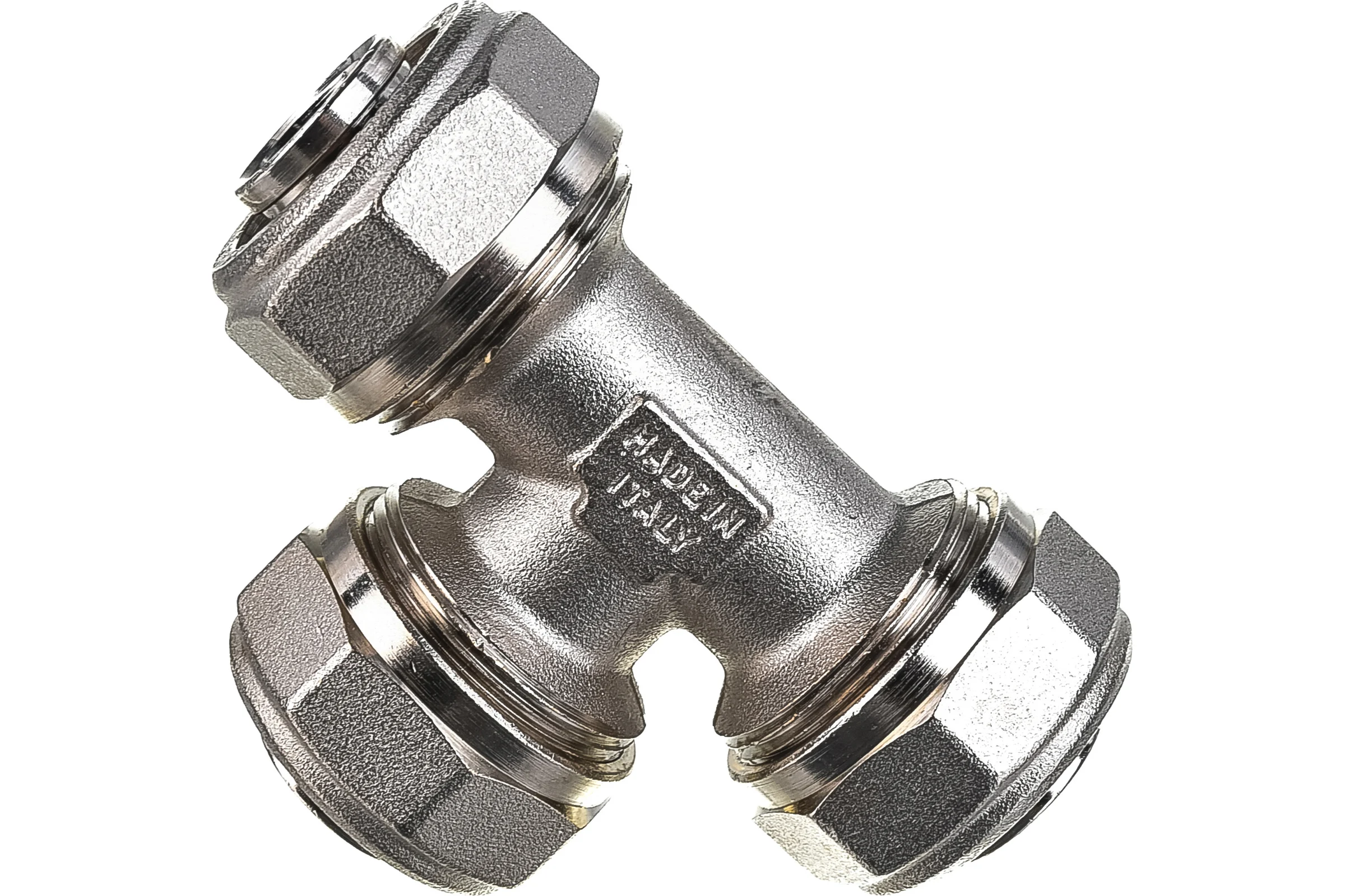 Обжимной тройник 26 никелированный Uni-Fitt 666N8880