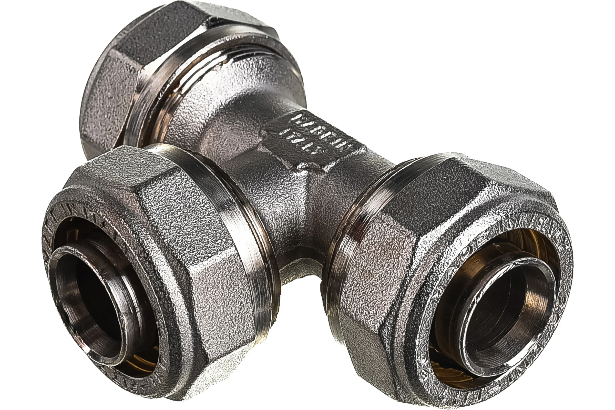 Обжимной тройник 26 никелированный Uni-Fitt 666N8880
