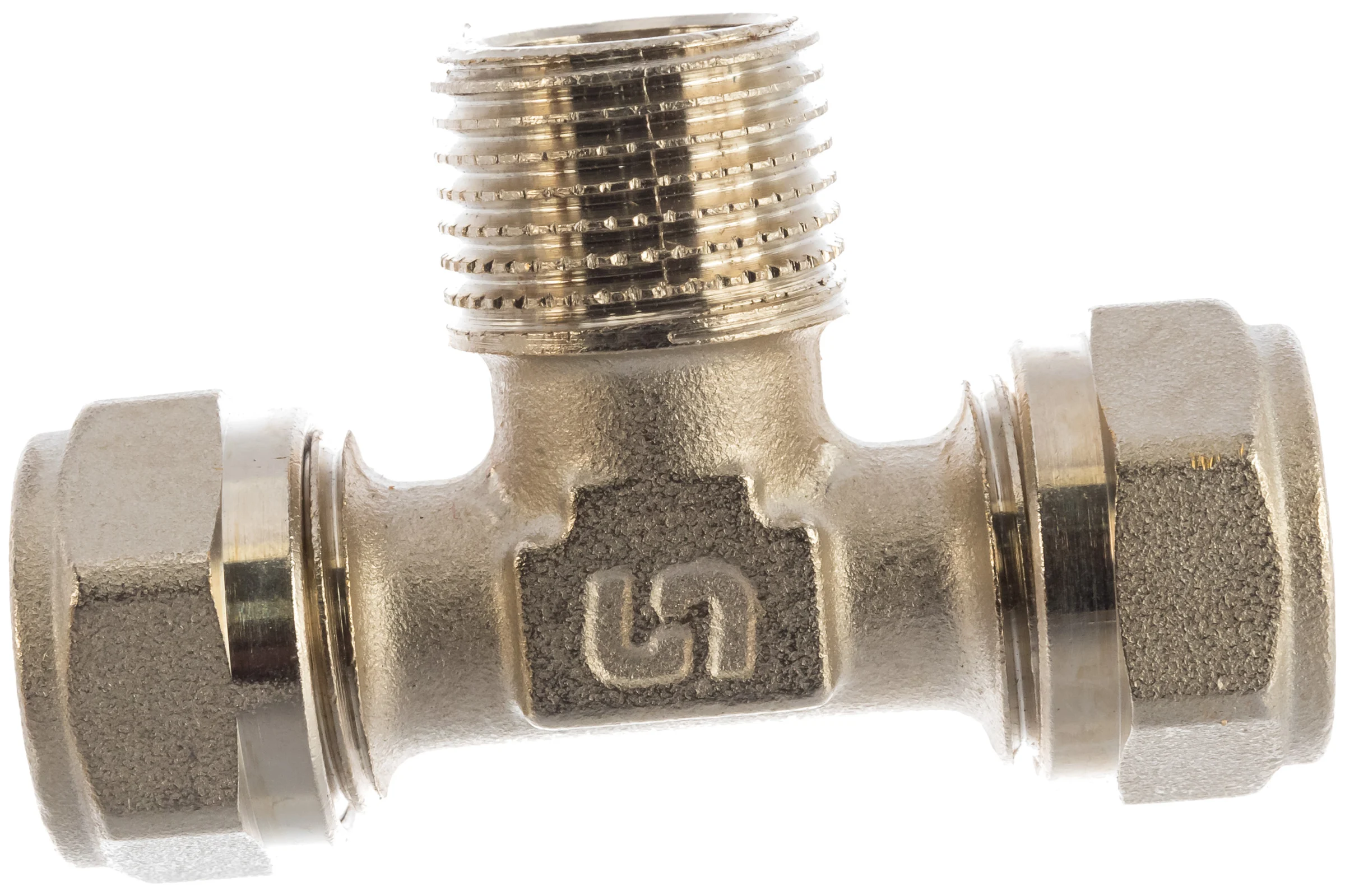 Тройник обж-Н-обж 16х1/2x16 никелированный Uni-Fitt 668N6260