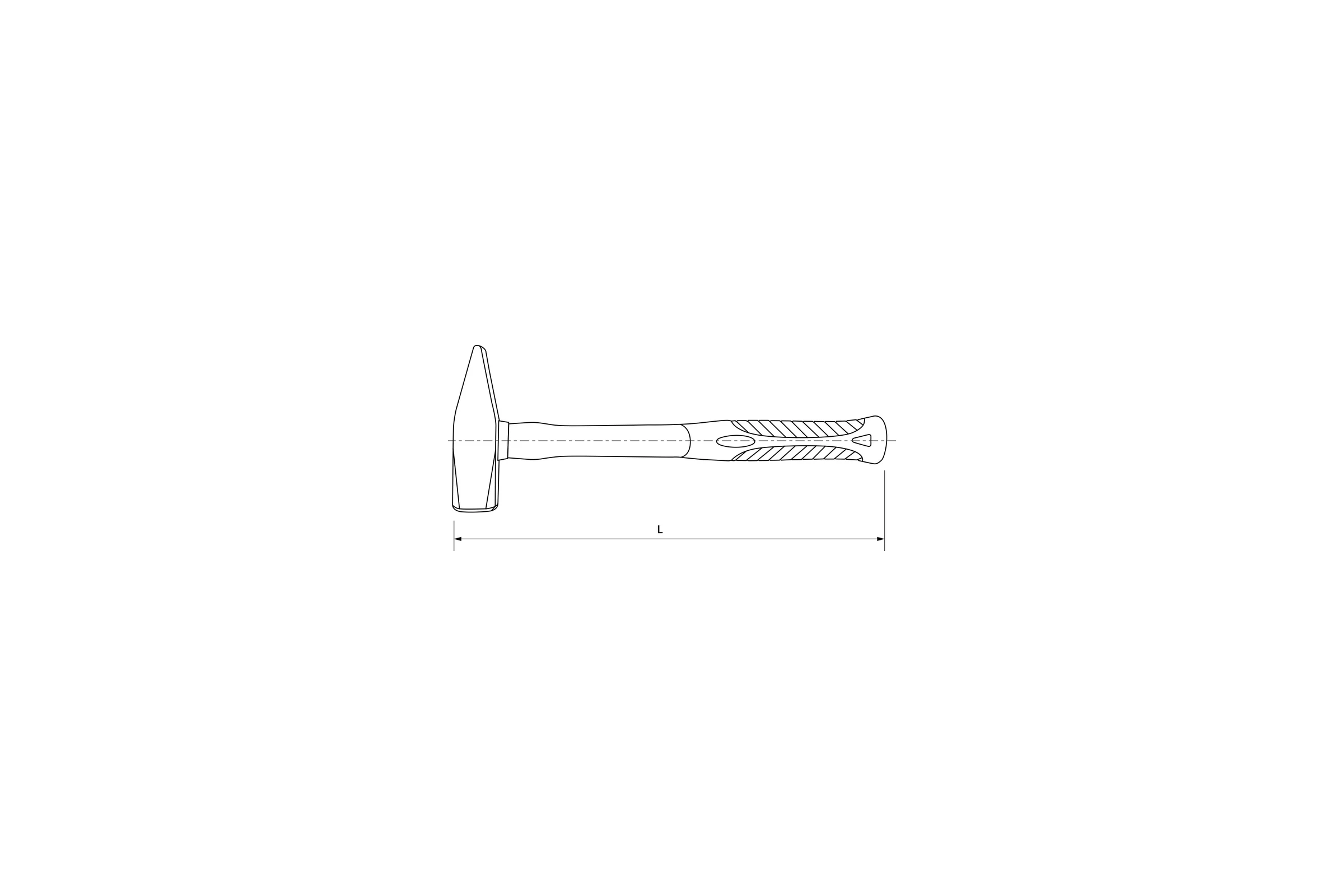 Слесарный молоток с фибергласовой рукояткой THORVIK PHH300 300 гр 52230