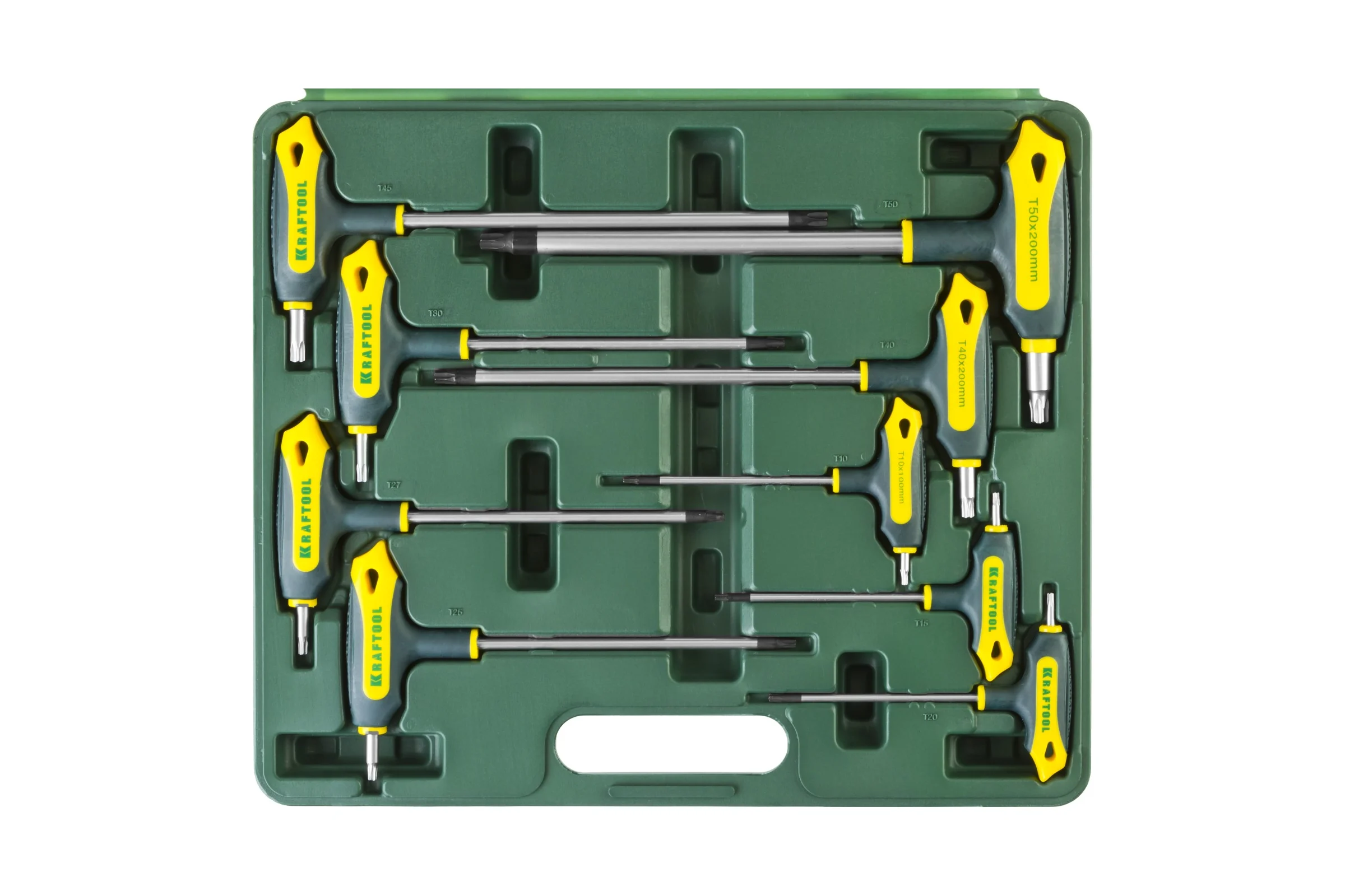 Т-образные имбусовые ключи TORX Hole 10-50, 9шт в боксе Kraftool INDUSTRIE 27455-H9