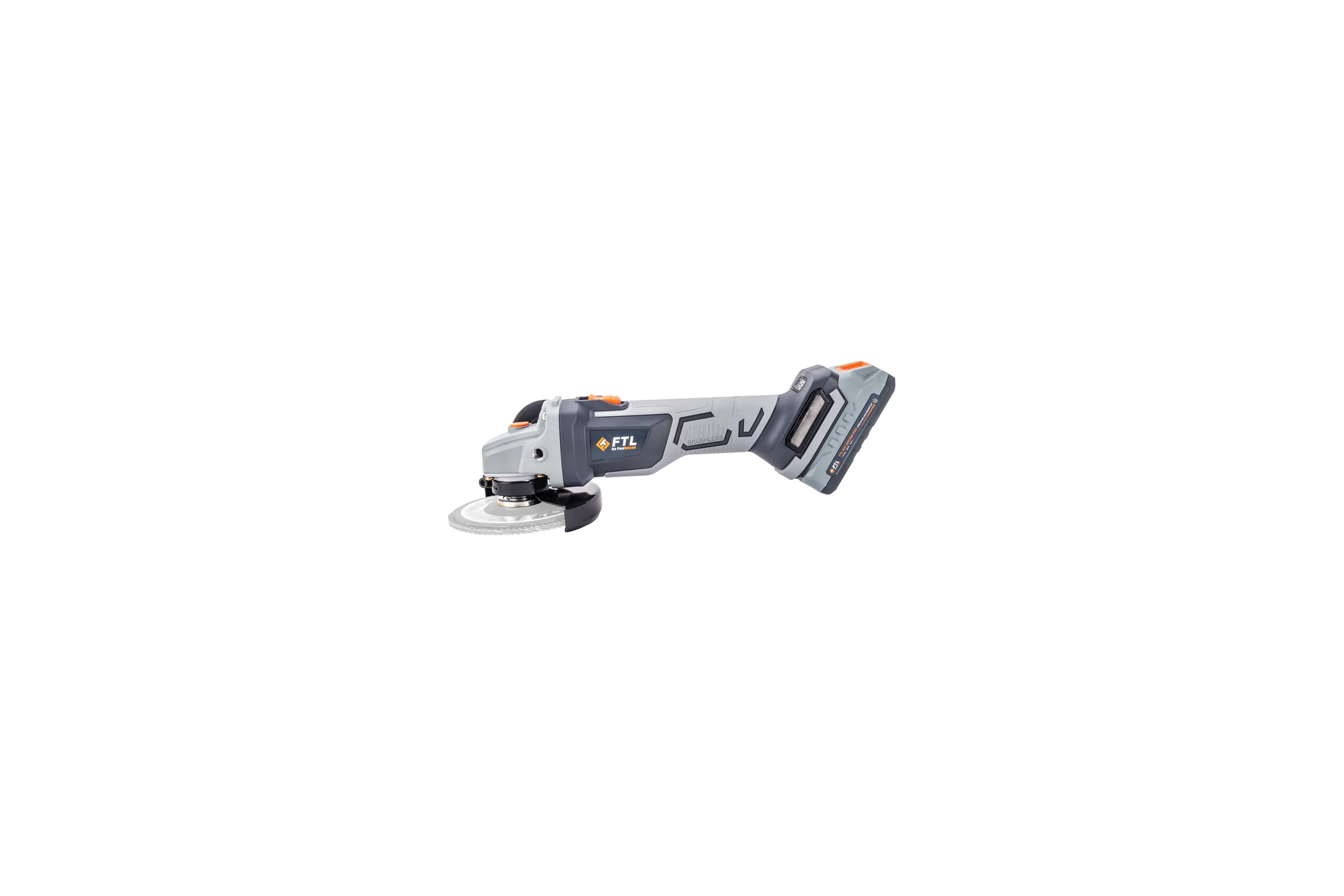 Аккумуляторная угловая шлифовальная машина FTL ag-x 125/20v Evo, бесщеточный двигатель 20 В, в комплекте 8080