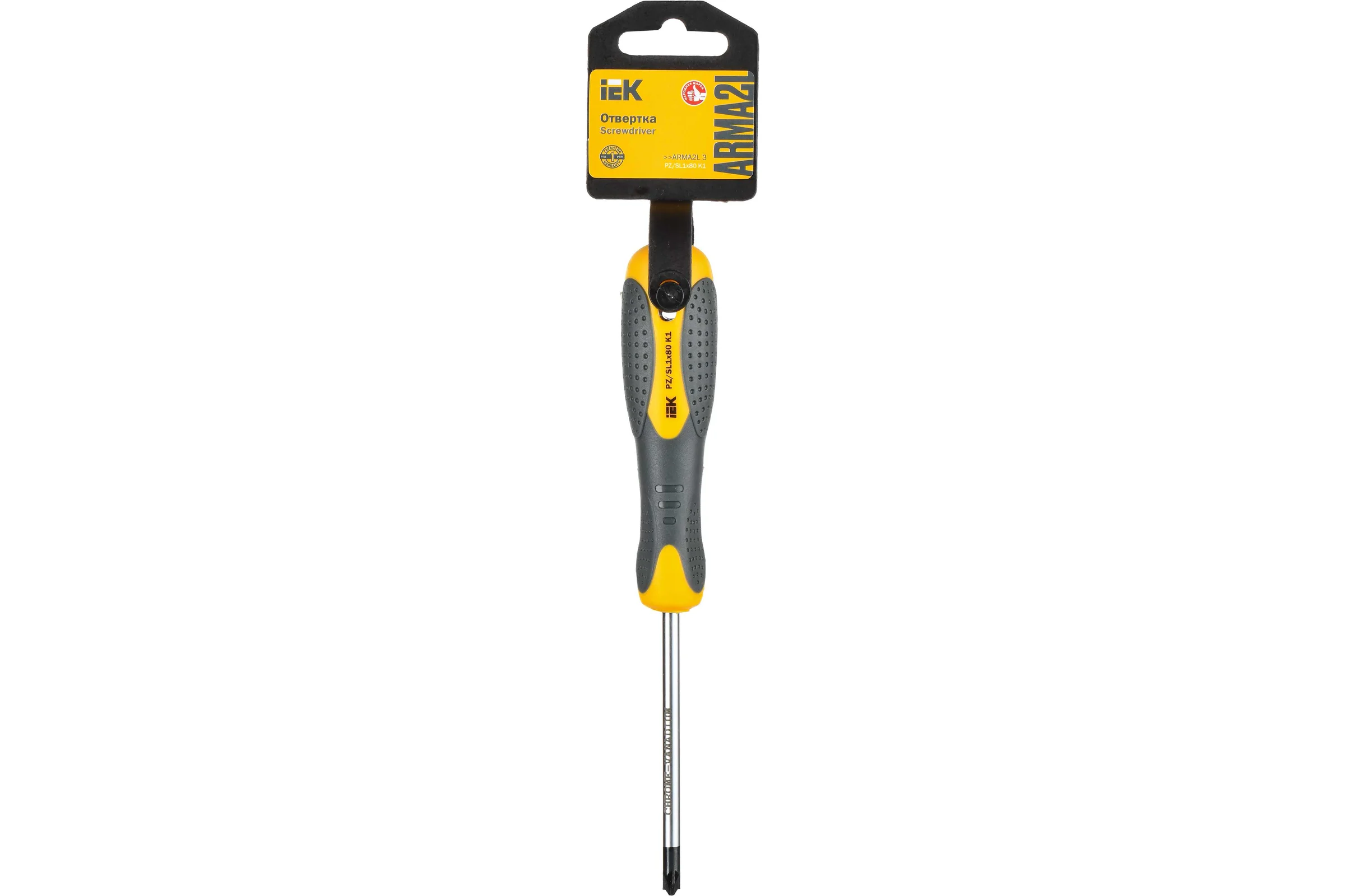 Отвертка IEK Arma2l 3 PZ/SL1x80 k1 A2L3-SC10-K1-ZS-10-080