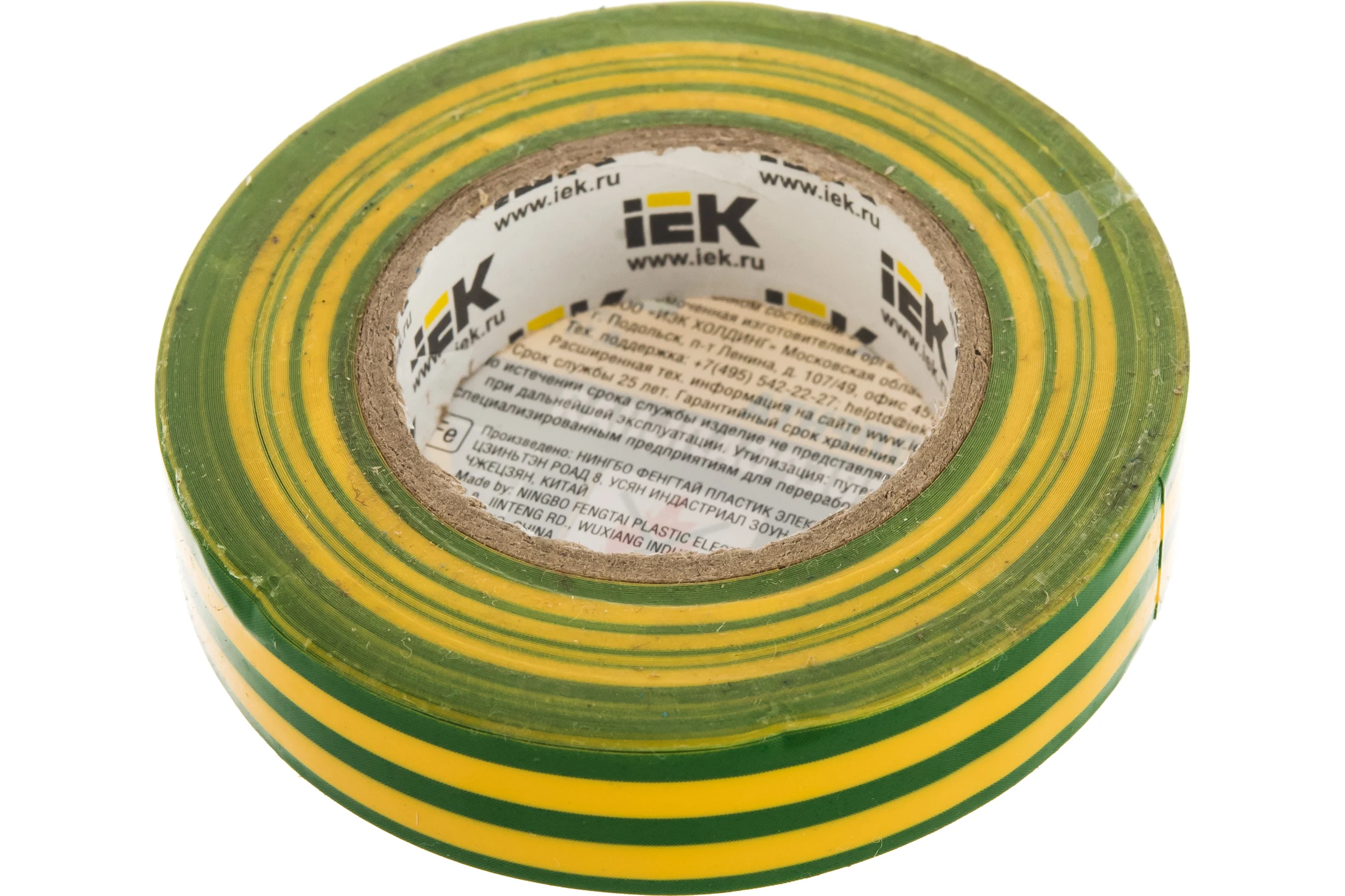 Изолента ПВХ 15мм, 20м, желто-зеленая IEK ИЭК UIZ-13-10-K52
