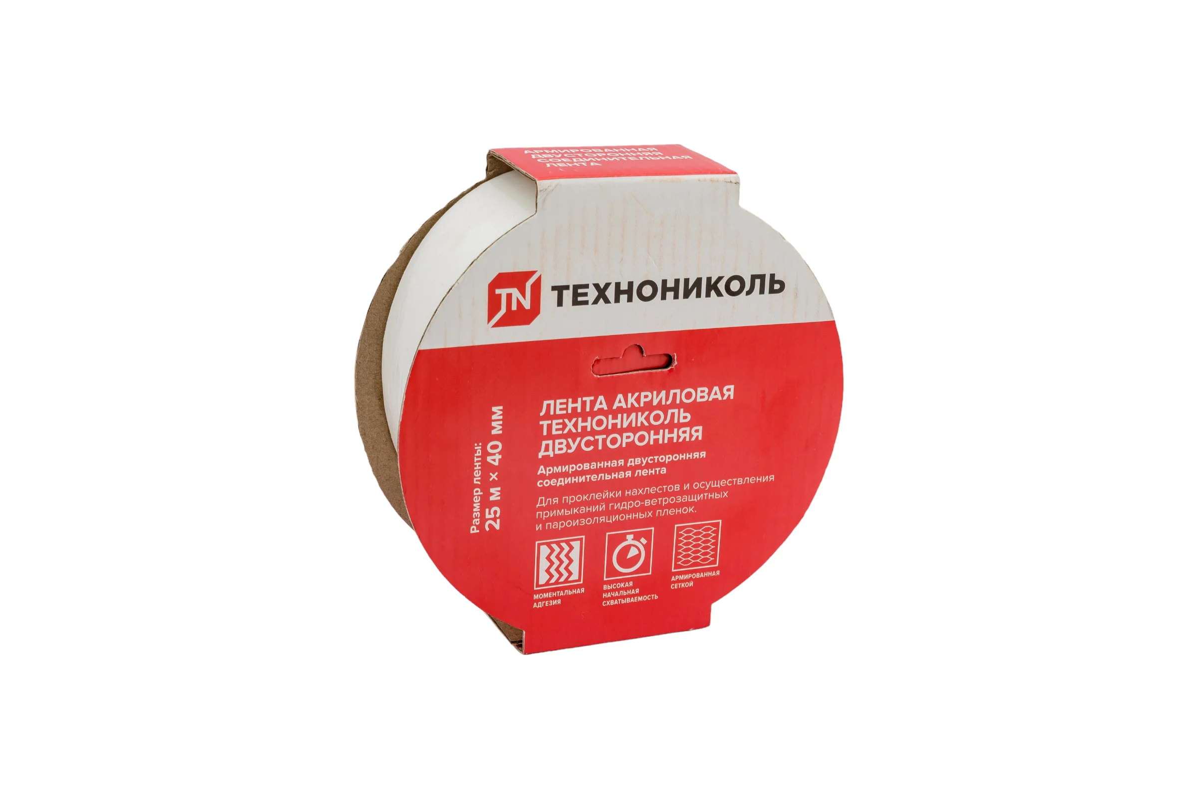 Акриловая двухсторонняя лента Технониколь 25 м, 40 мм TN771136