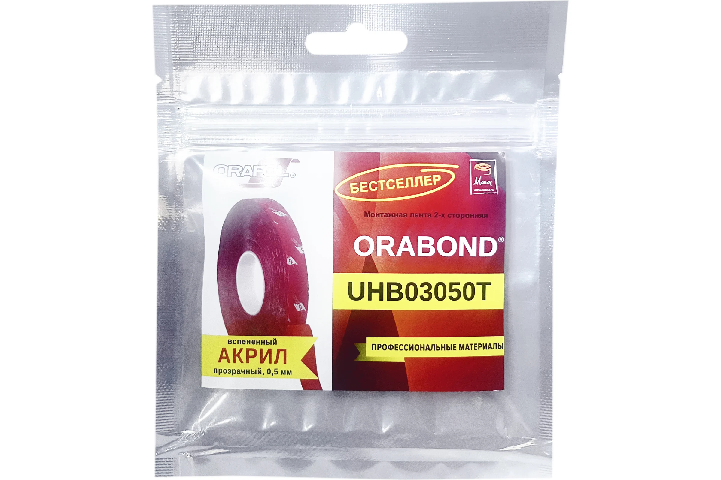 Пеноакриловая прозрачная лента Orafol ORABOND UHB03050T 12 мм, 1,5 м, толщина 0,5 мм 3050-12