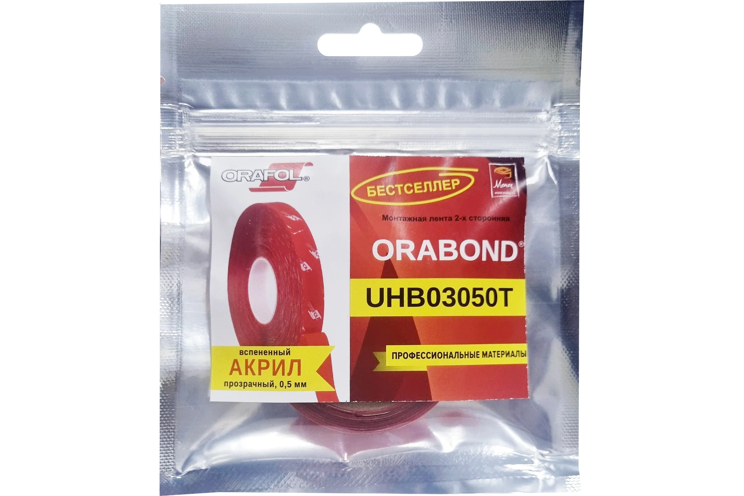 Пеноакриловая прозрачная лента Orafol ORABOND UHB03050T 12 мм, 1,5 м, толщина 0,5 мм 3050-12