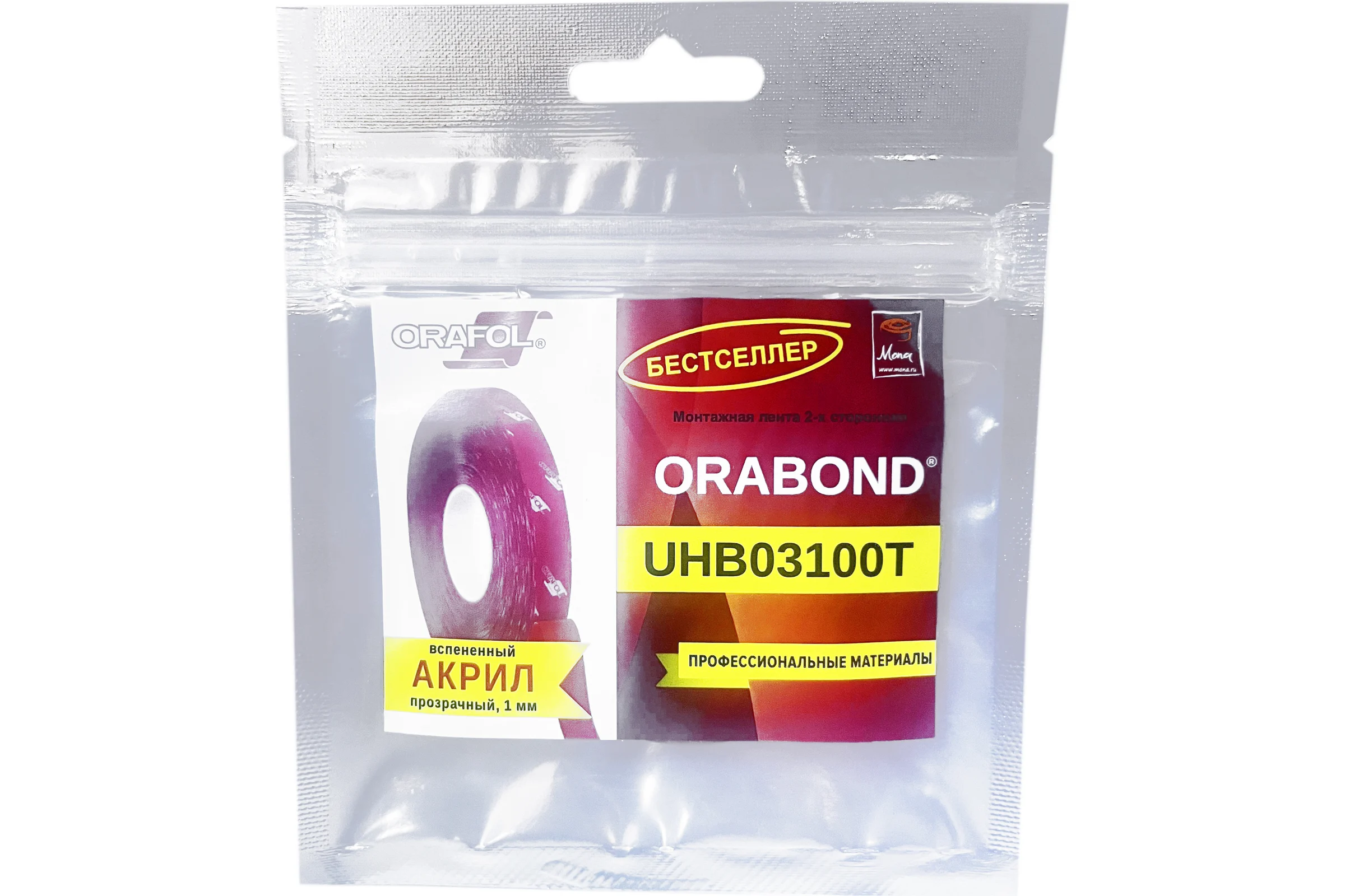 Пеноакриловая прозрачная лента Orafol ORABOND UHB03100T 9 мм, 1,5 м, толщина 1 мм 3100-9