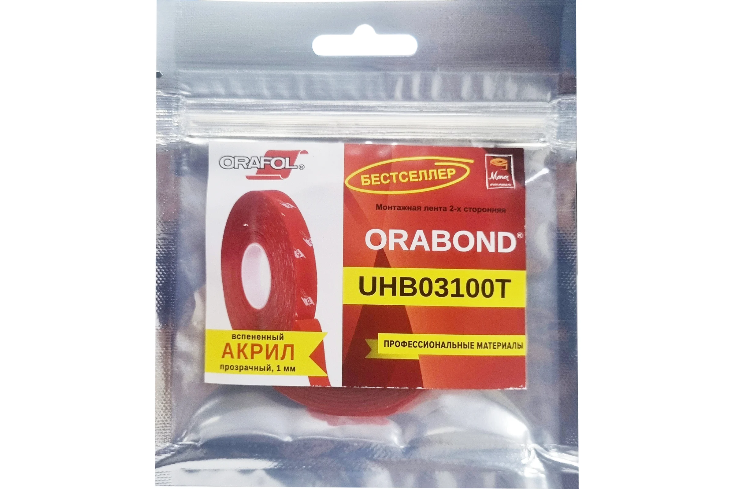 Пеноакриловая прозрачная лента Orafol ORABOND UHB03100T 12 мм, 1,5 м, толщина 1 мм 3100-12