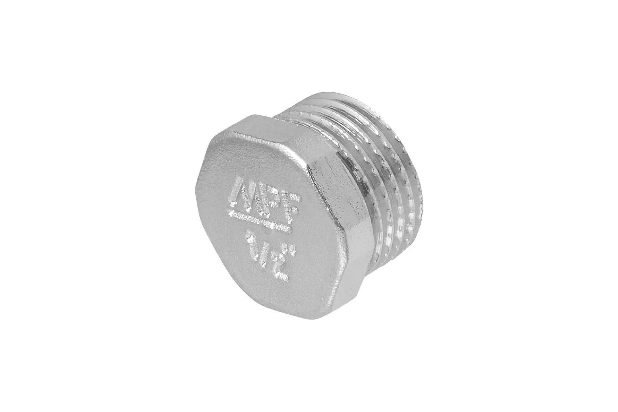 Заглушка сантехническая в трубу MPF 1/2" пробка латунная никелированная наружная резьба ИС.072277