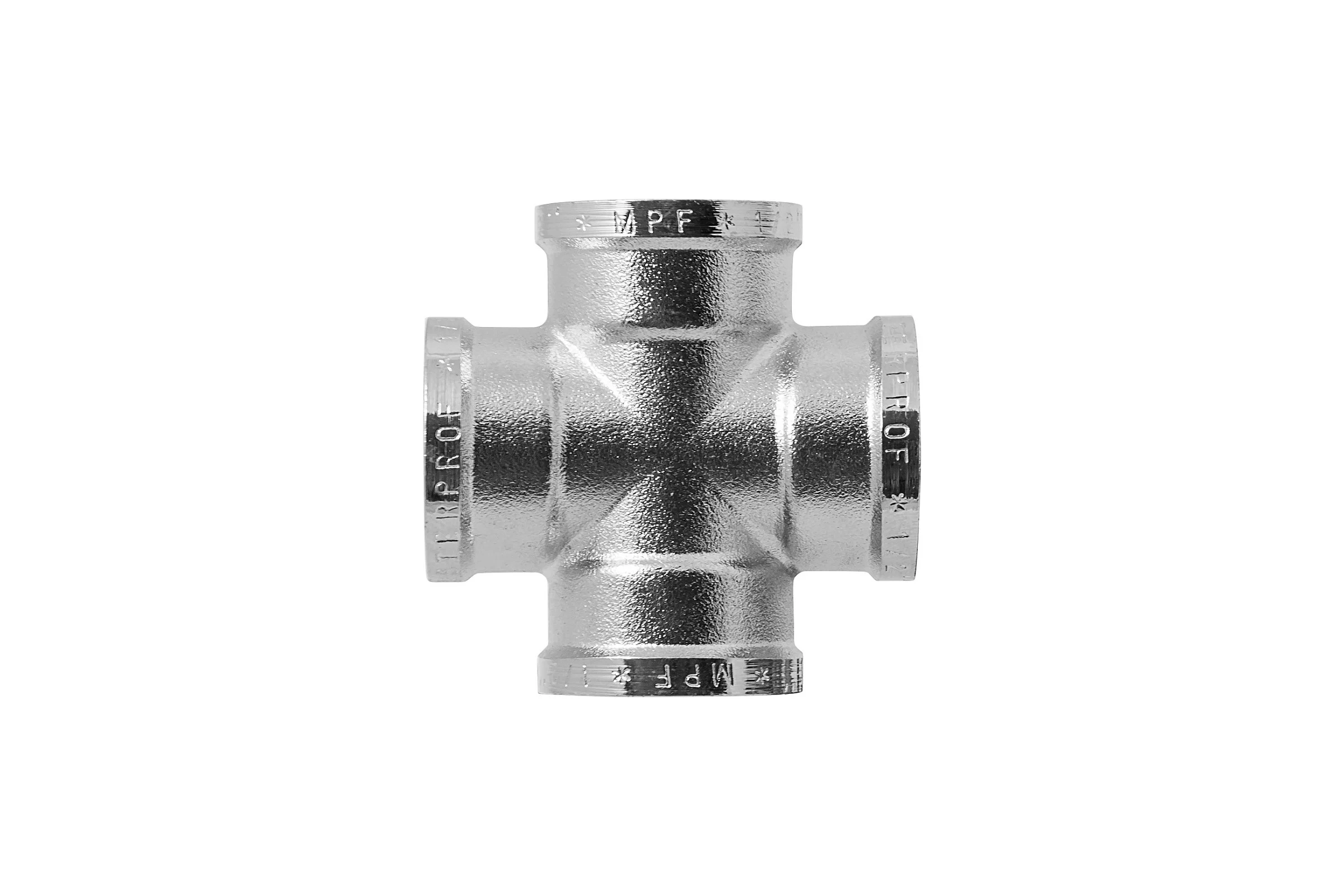 Крестовина сантехническая MPF 1/2" латунная никелированная внутренняя резьба ИС.072298