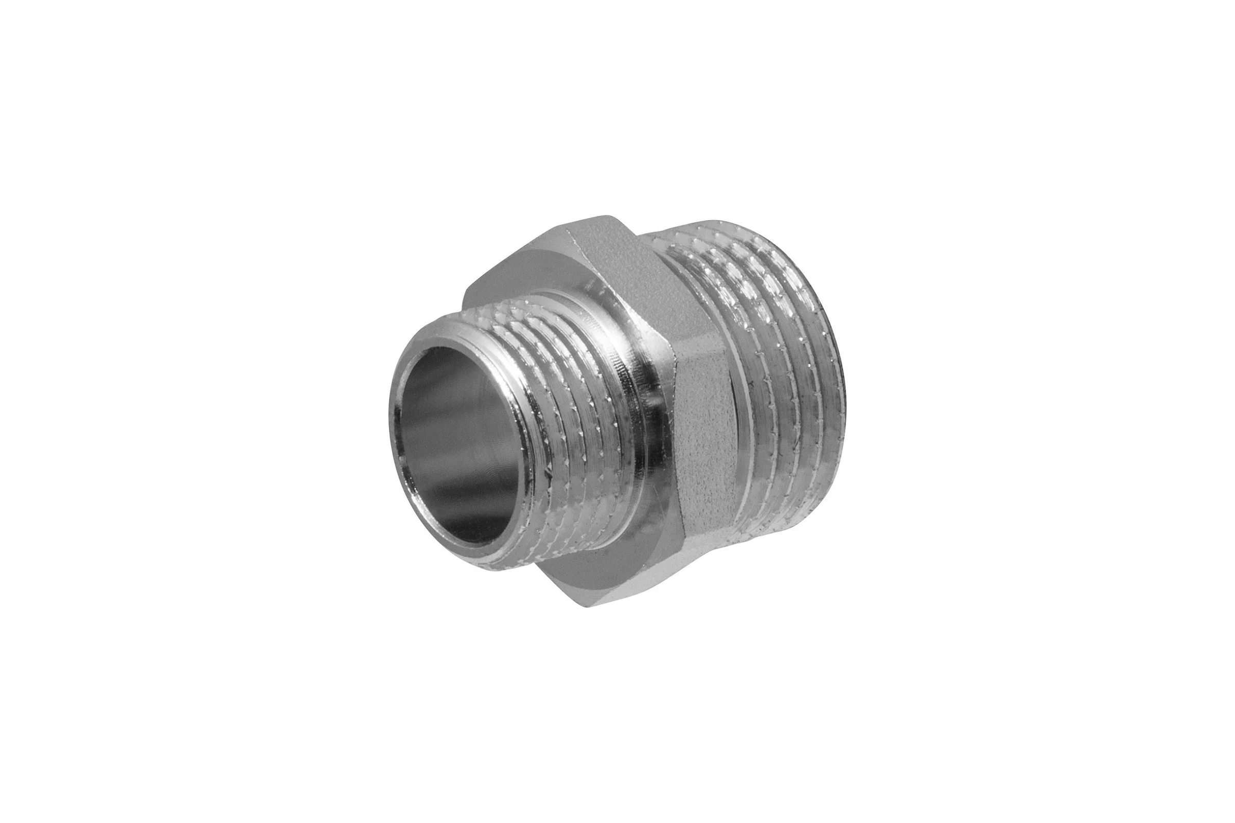 Ниппель-переходник MPF 1/2" х 3/8" бочонок наружная резьба ИС.072172