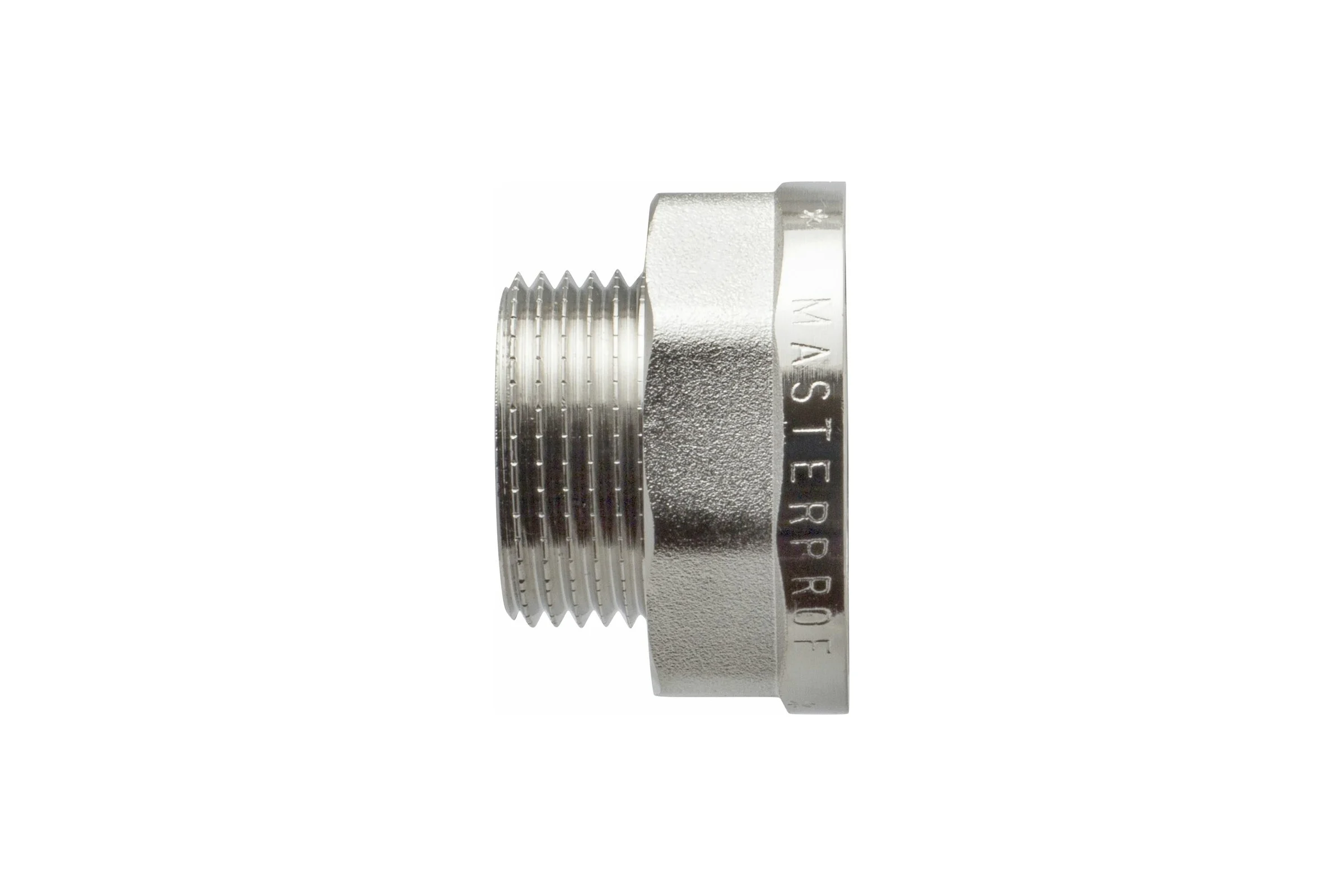Переходник сантехнический с ребордой MPF 1.1/4" х 1" латунный никелированный внутренняя-наружная резьба ИС.072196