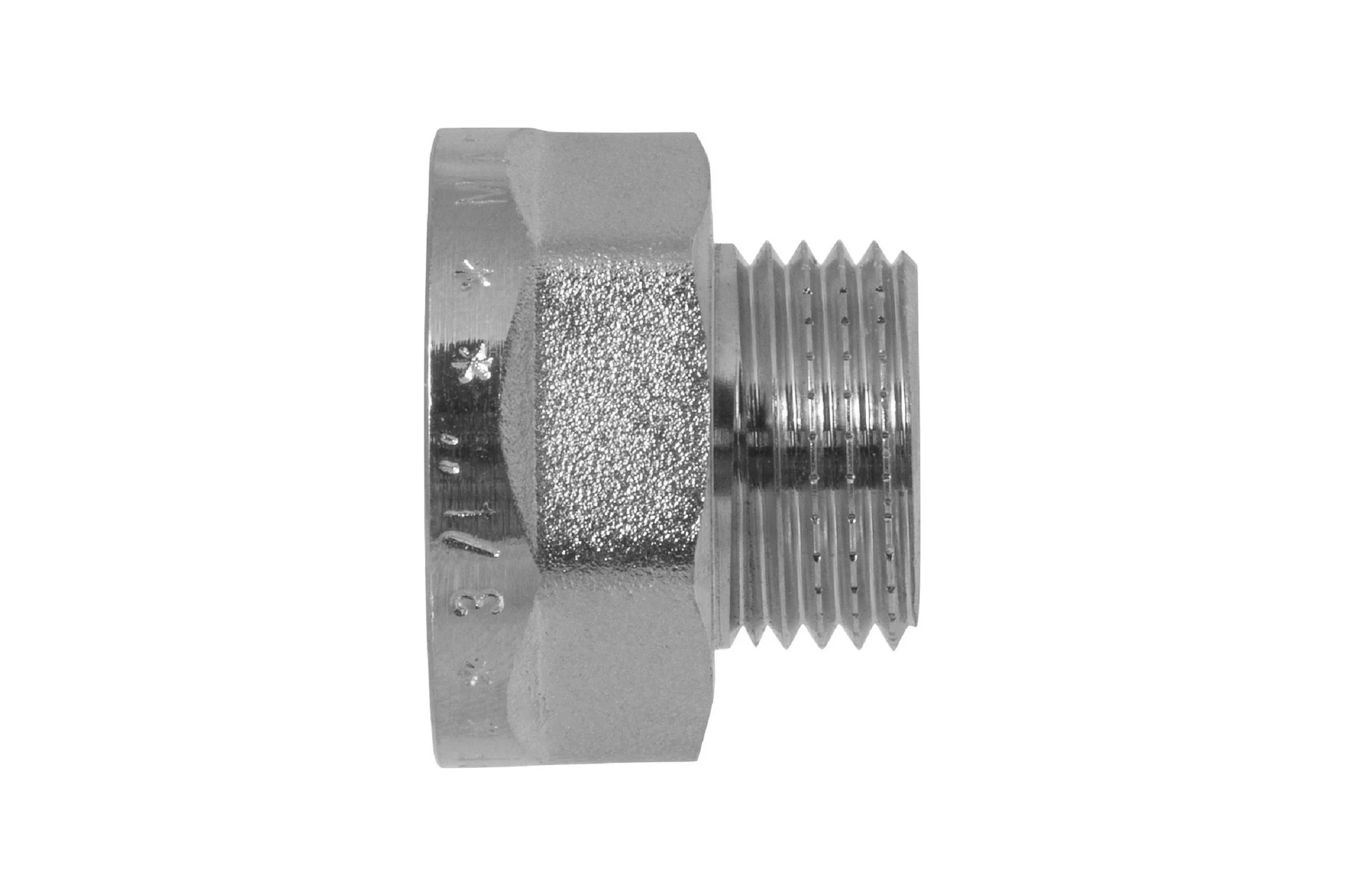 Переходник сантехнический с ребордой MPF 3/4" на 1/2" латунный никелированный внутренняя-наружная резьба ИС.072191