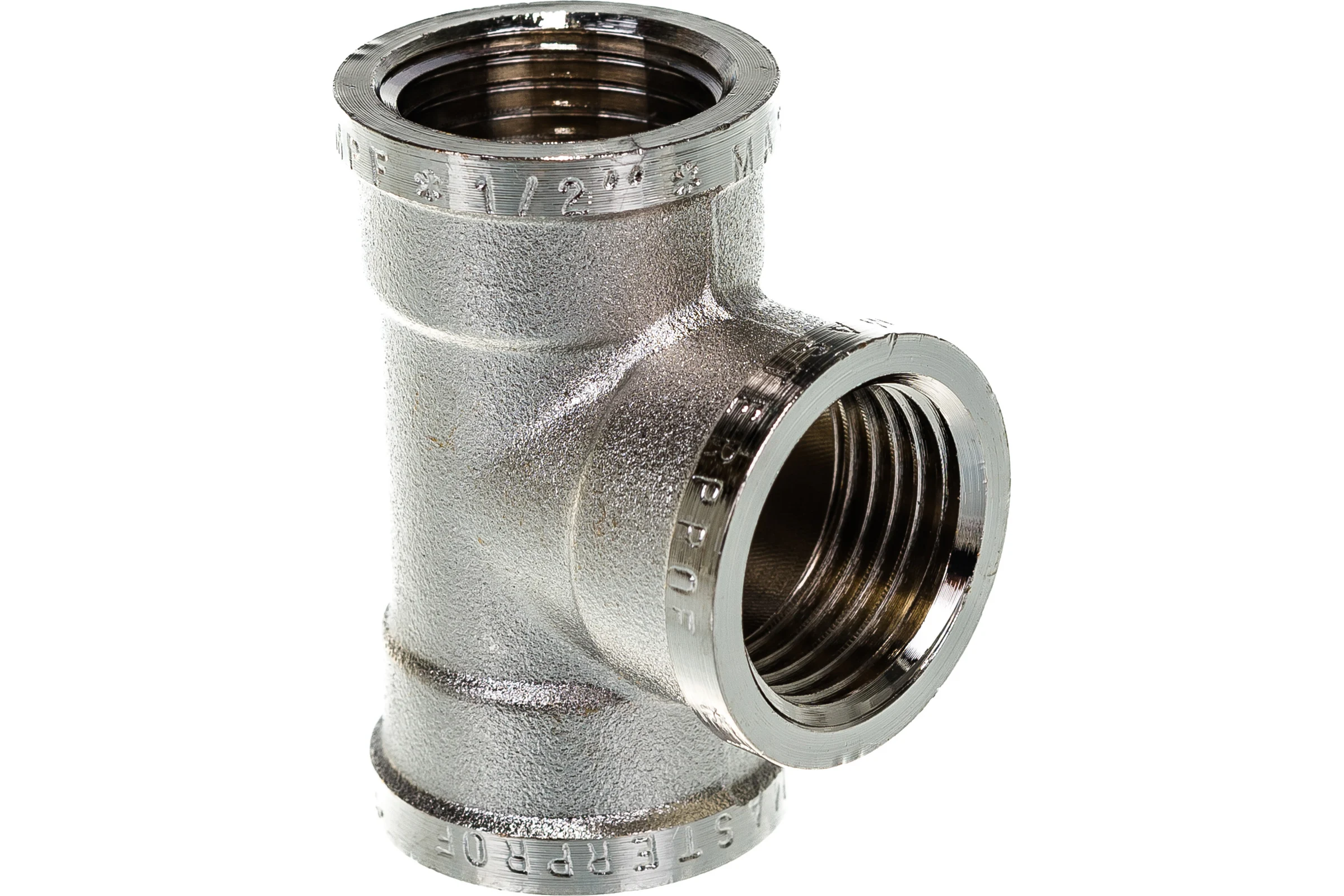 Тройник сантехнический MPF 1/2" латунный внутренняя резьба ИС.072219