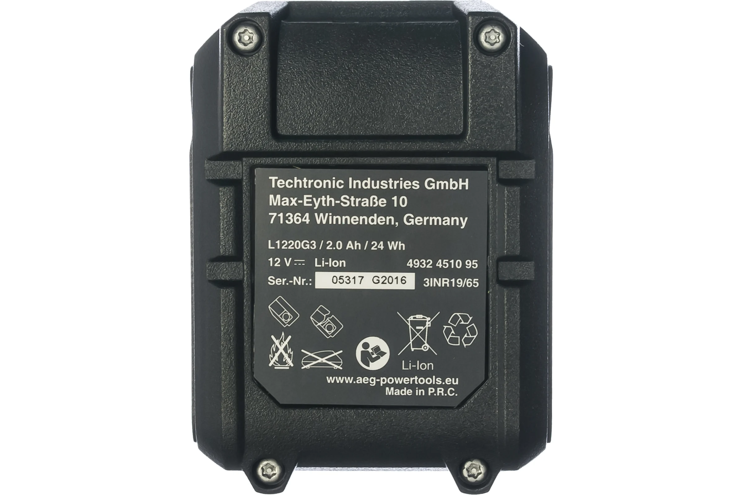 Аккумулятор L1220G3 (12 В; 2 A*ч; Li-Ion) AEG 4932451095