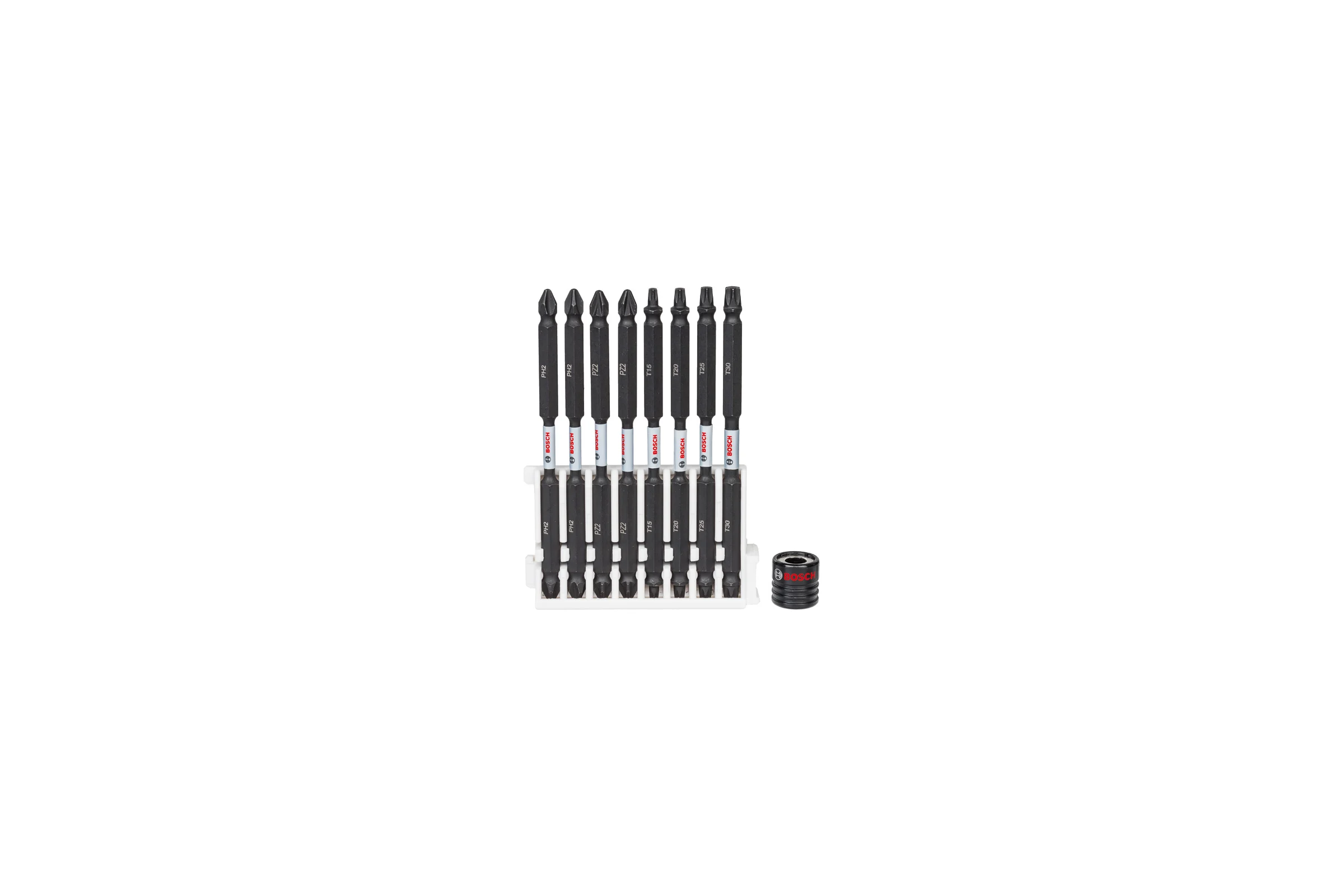 Набор двусторонних ударных бит Impact Control (110 мм; 8 шт.) + магнитная муфта Bosch 2608522347