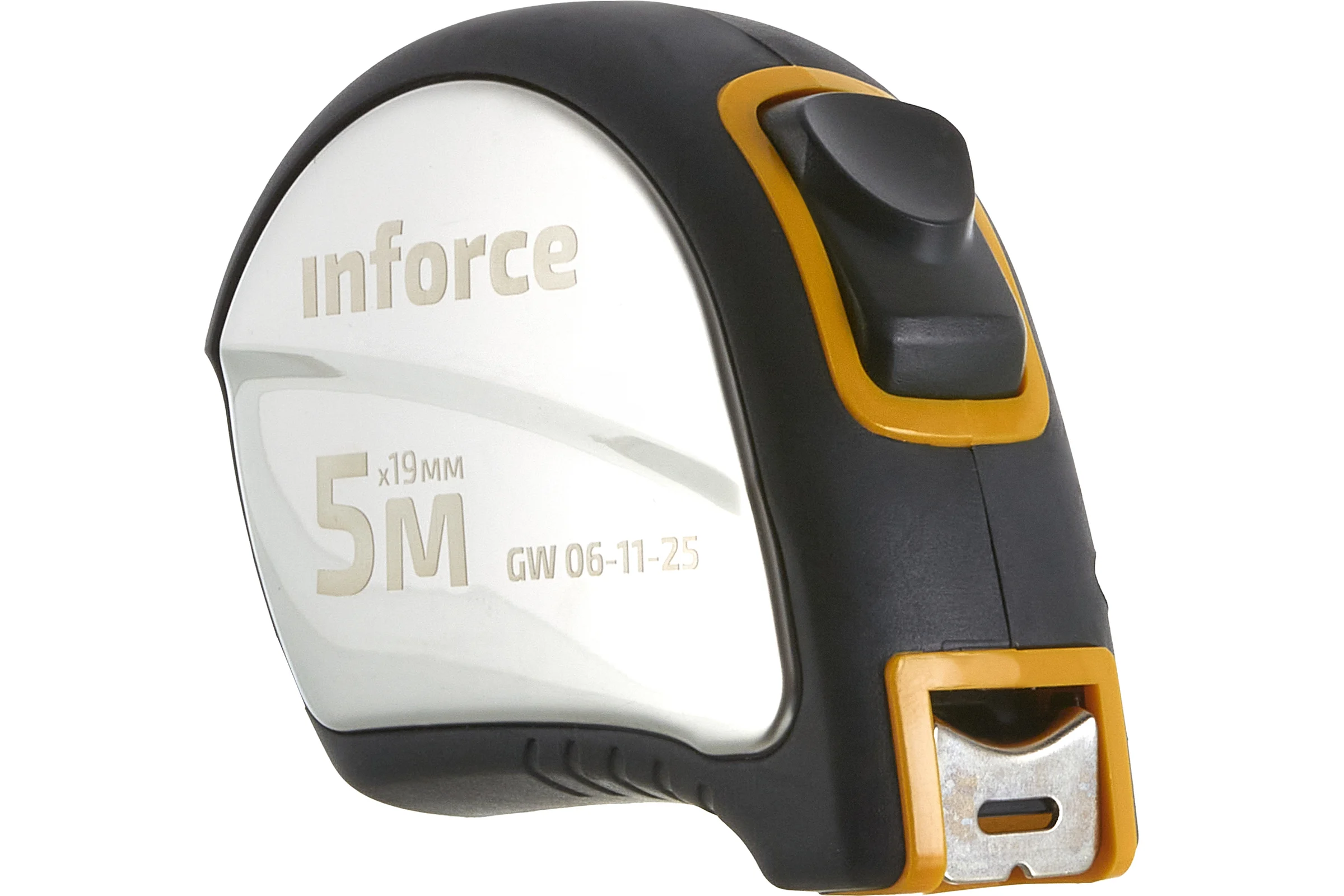 Рулетка в корпусе из нержавеющей стали с автостопом 5x19мм Inforce GW 06-11-25