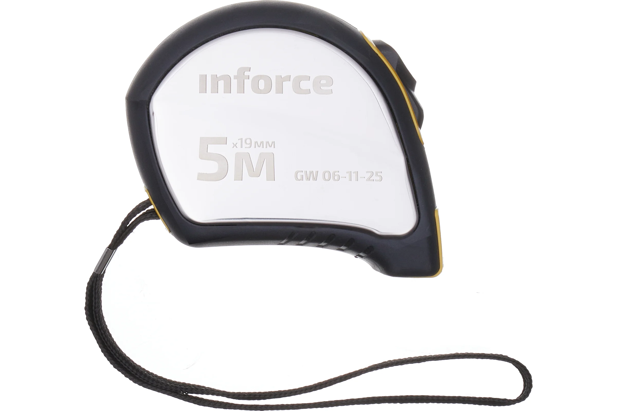Рулетка в корпусе из нержавеющей стали с автостопом 5x19мм Inforce GW 06-11-25