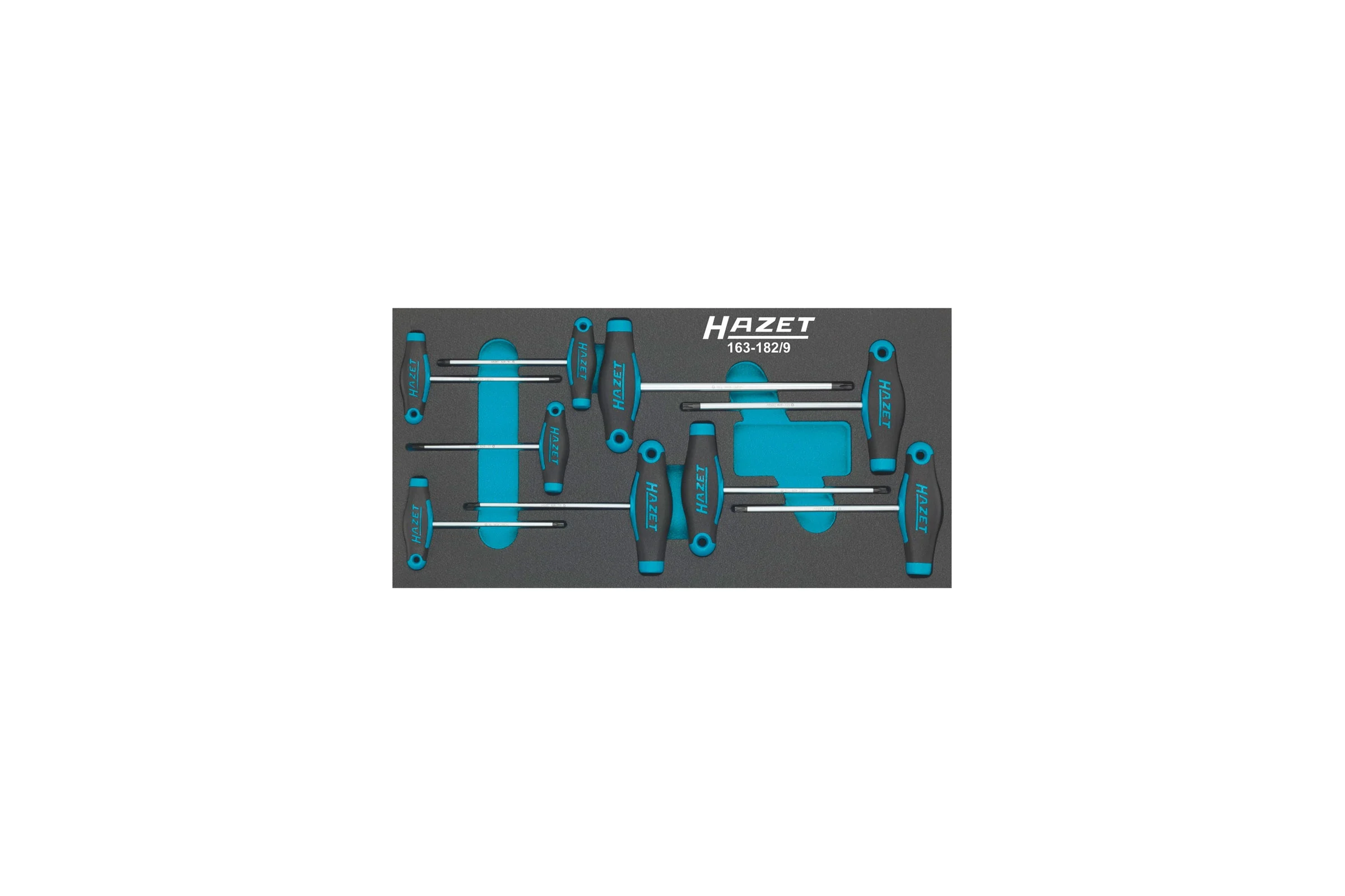 Набор отверток Torx с Т-образной рукояткой HAZET в ложементе 163-182/9