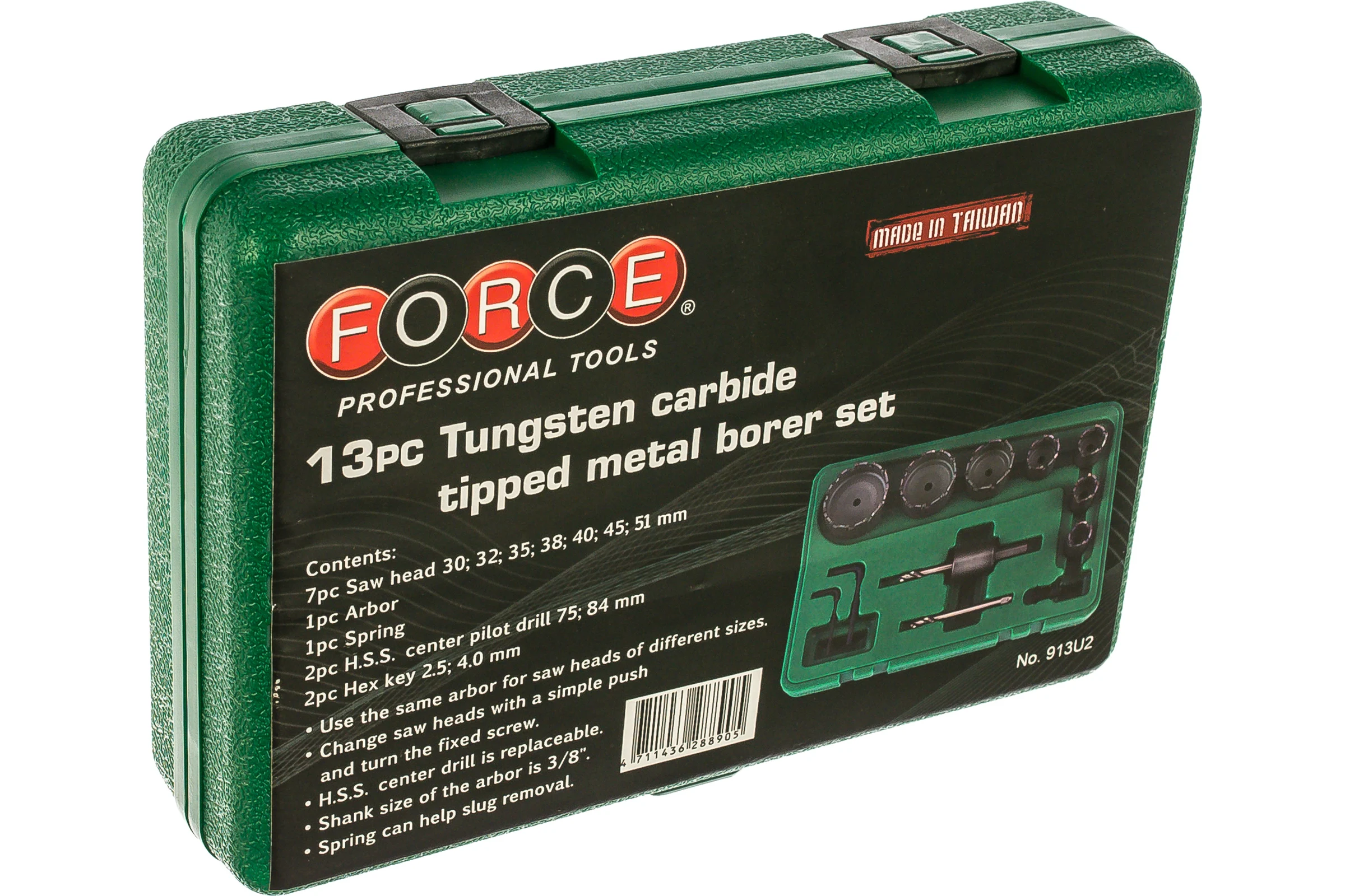 Набор коронок (30-51 мм) 13 предметов FORCE 913U2