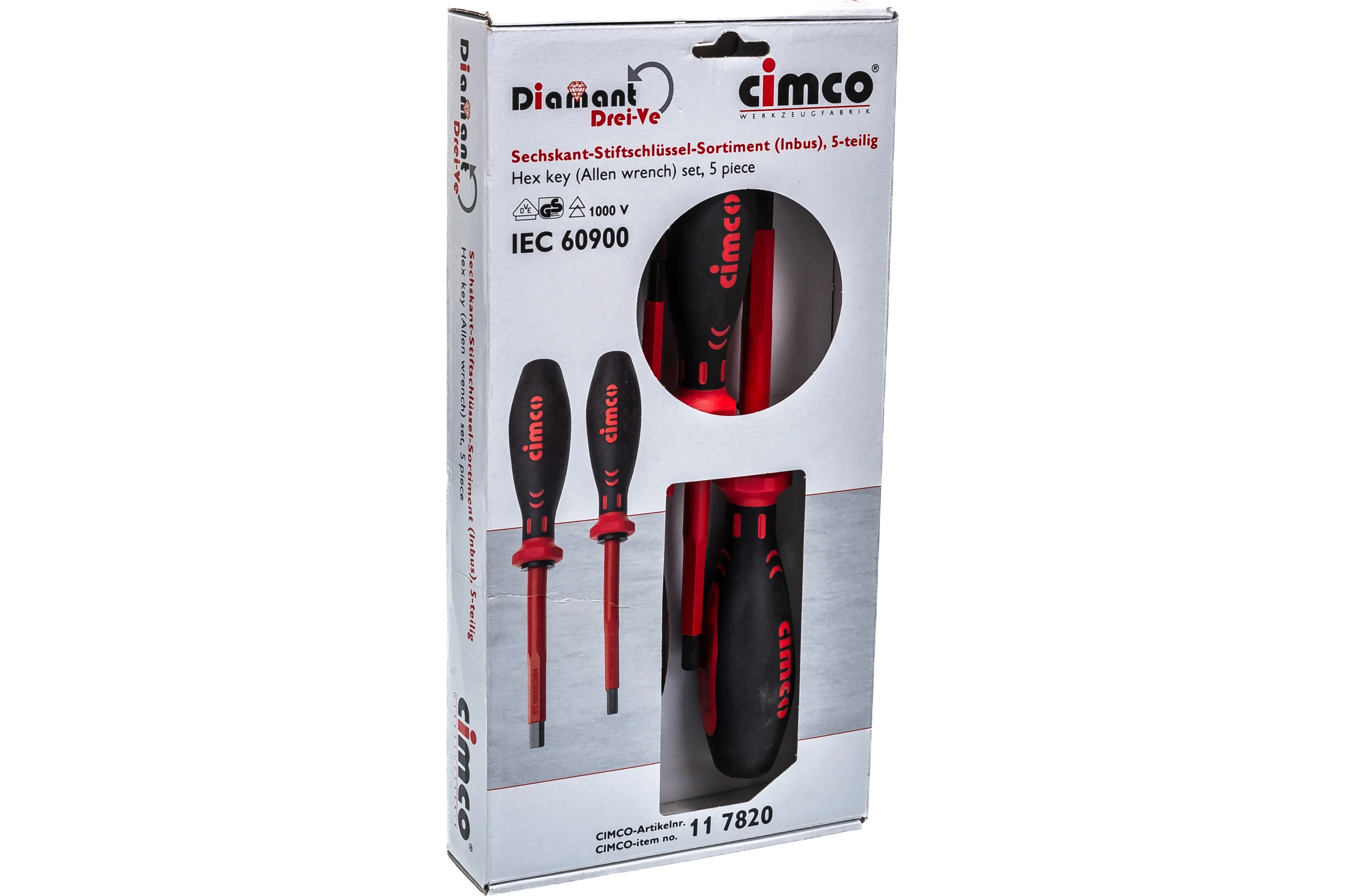 Набор шестигранных отверток CIMCO 1000В 5 шт.11 7820