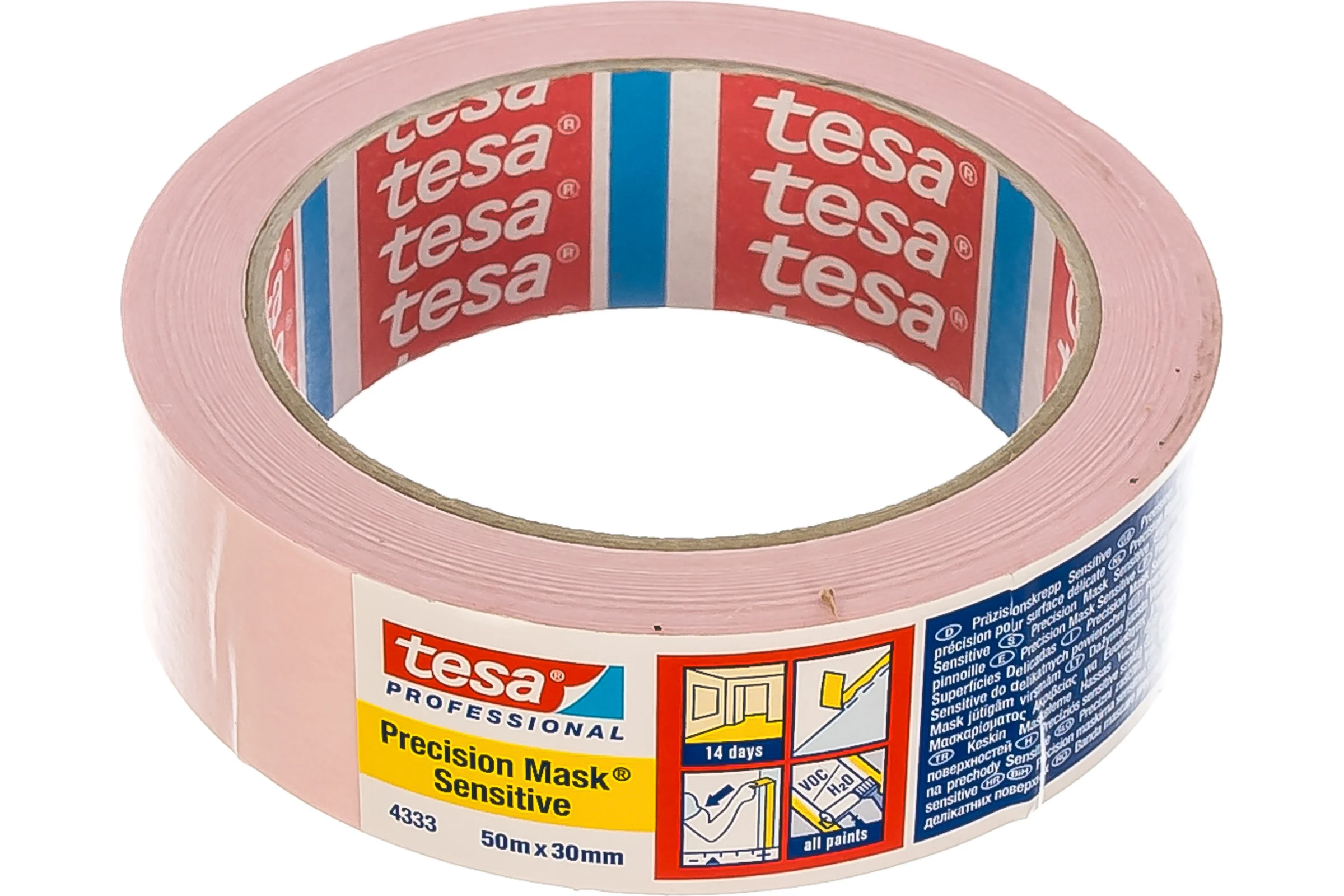Малярная лента для деликатных поверхностей TESA розовая 50 м x 30 мм (14 дней) 04333-00019-02