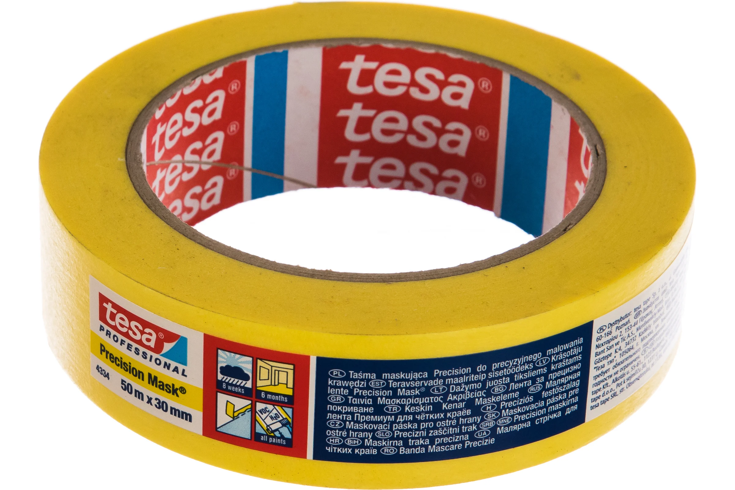 Малярная лента TESA Четкий край желтая 50 м х 30 мм (6 мес) 04334-00010-00