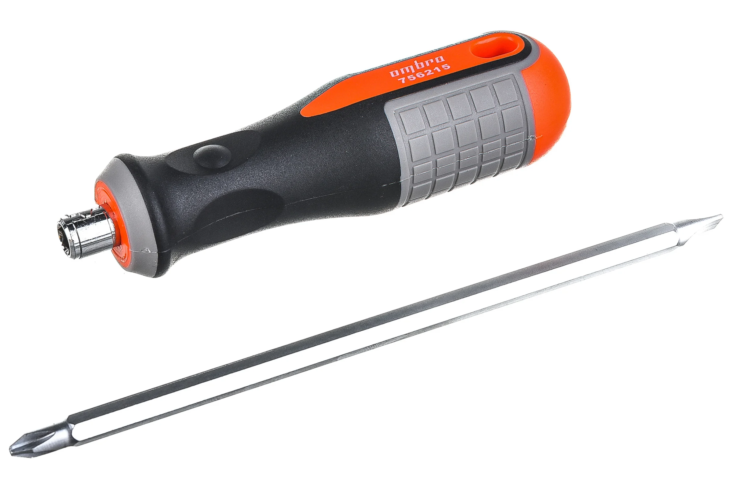 Двусторонняя стержневая отвертка РН2,SL6x150мм Ombra ROUND GRIP 756215 55777