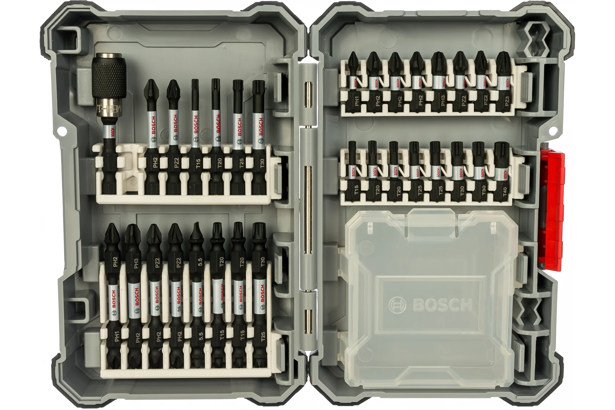 Набор профессиональной оснастки Bosch Impact Control биты + пластиковый контейнер 2608522366